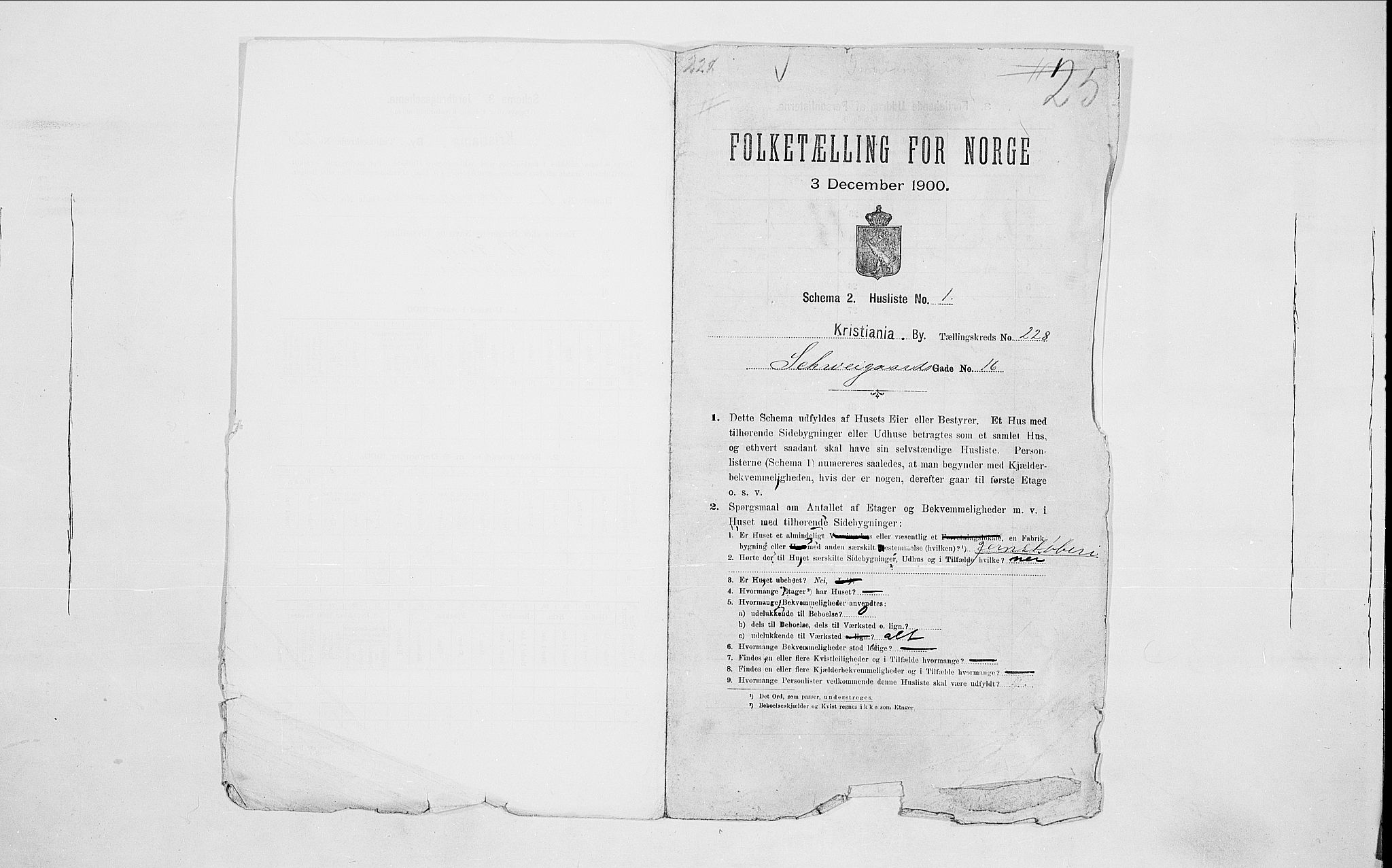 SAO, 1900 census for Kristiania, 1900, p. 80772