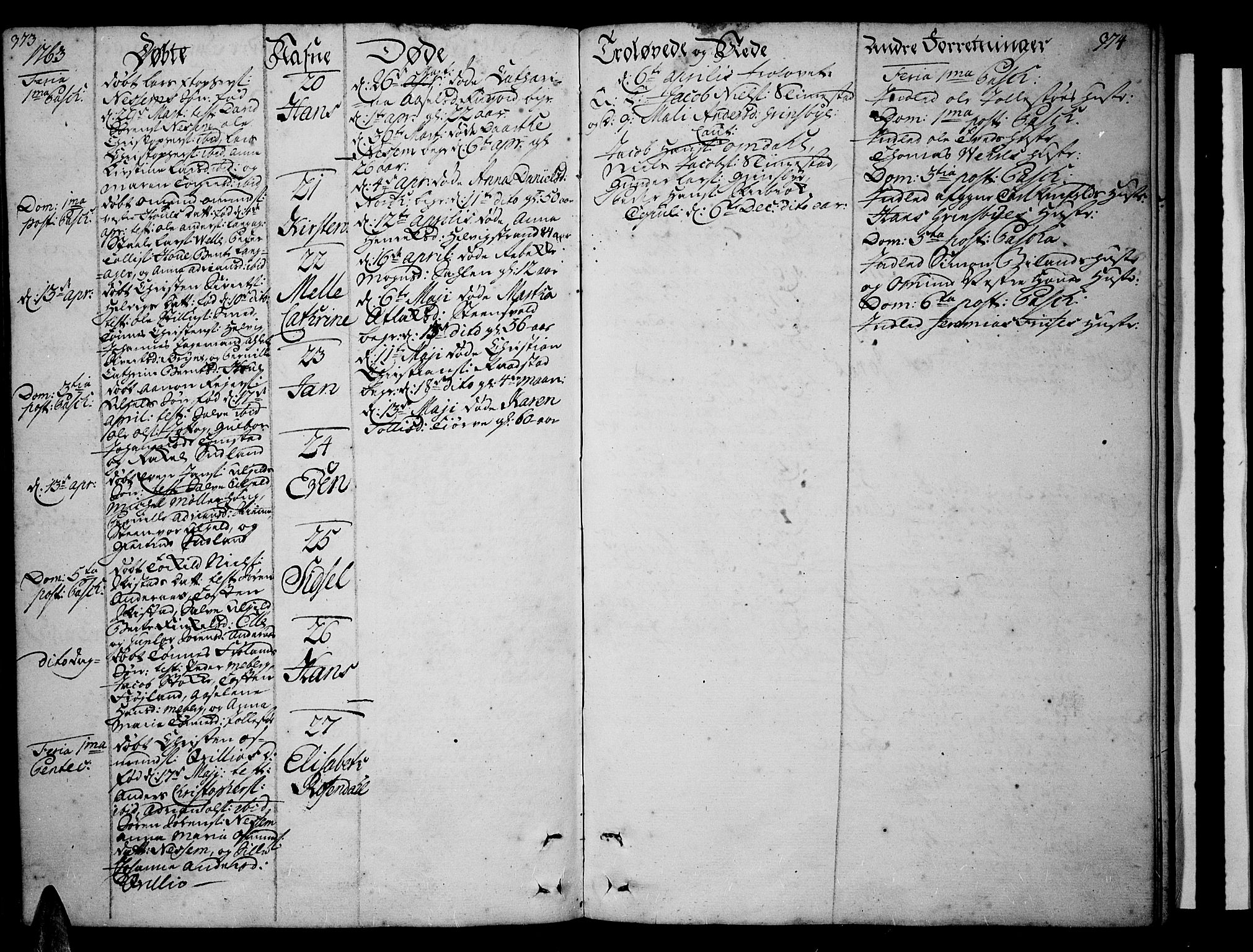 Lista sokneprestkontor, AV/SAK-1111-0027/F/Fa/L0003: Parish register (official) no. A 3 /1, 1743-1767, p. 373-374