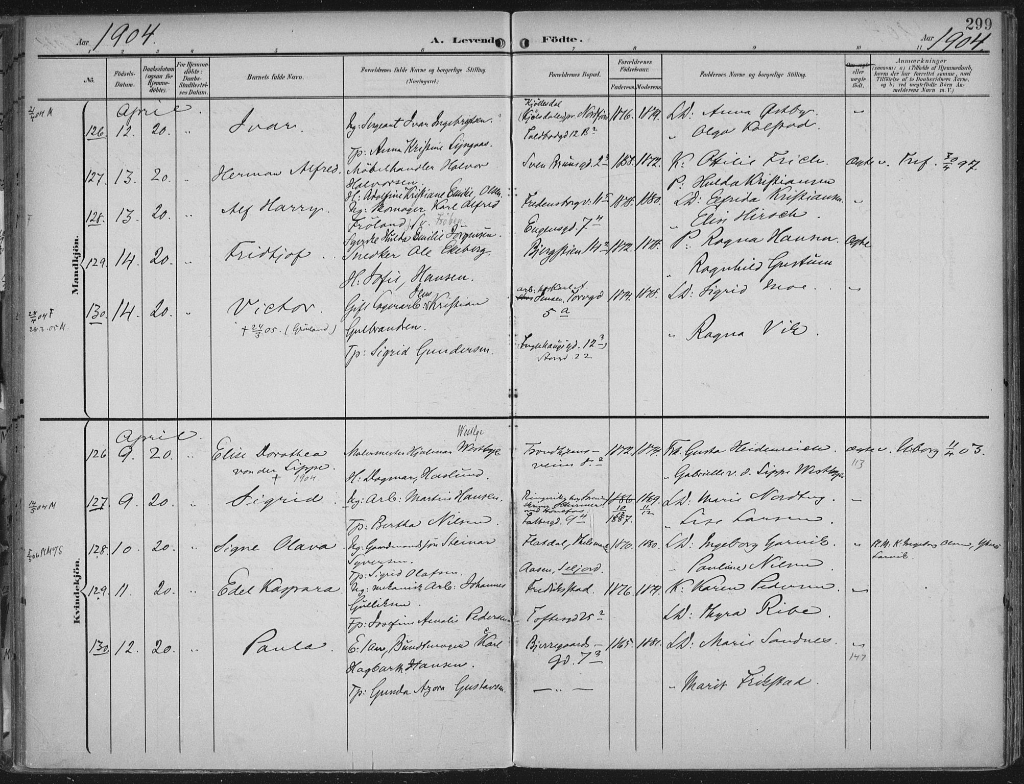 Rikshospitalet prestekontor Kirkebøker, SAO/A-10309b/F/L0012: Parish register (official) no. 12, 1901-1904, p. 299