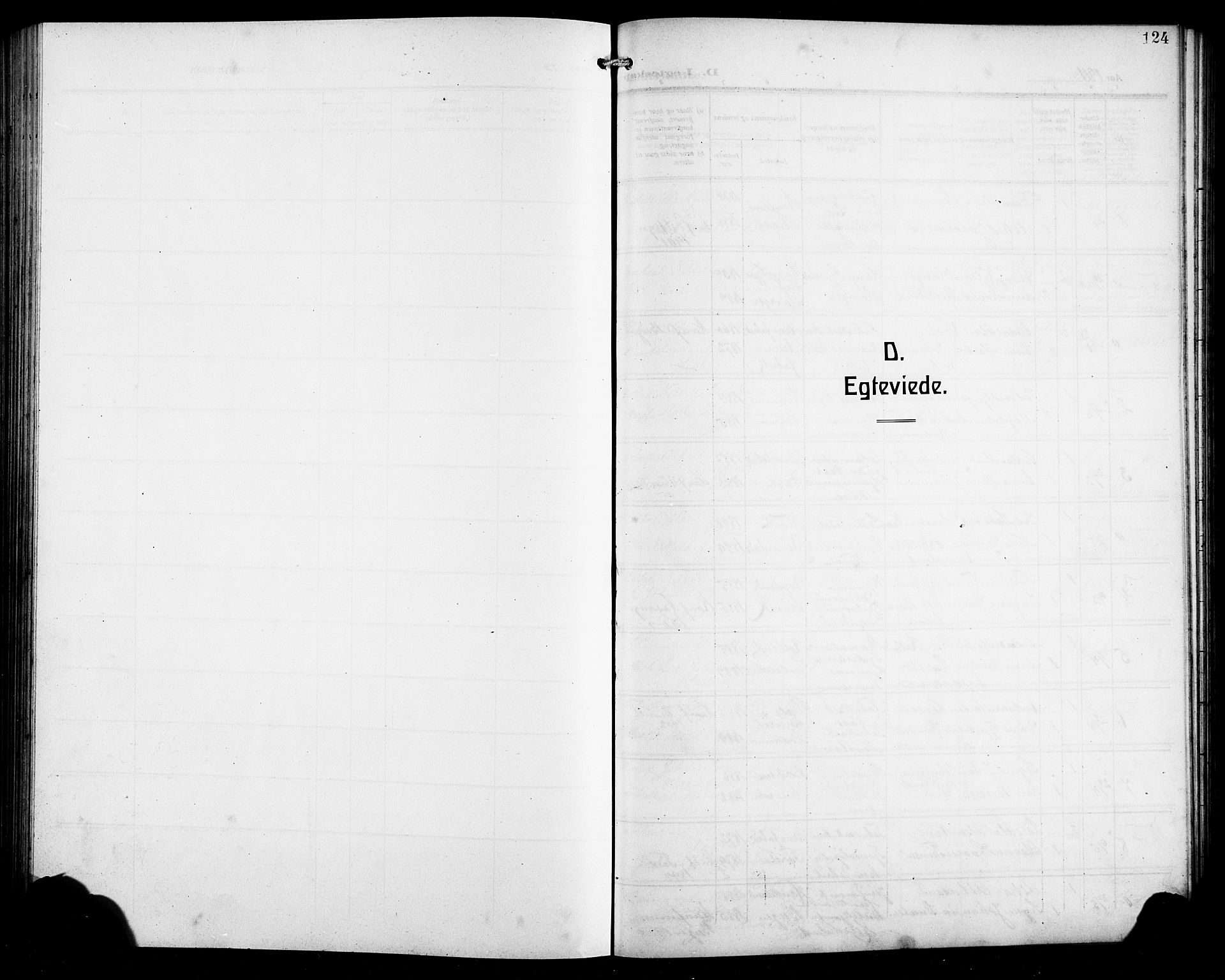 Arna Sokneprestembete, SAB/A-74001/H/Ha/Hab: Parish register (copy) no. A 5, 1911-1921, p. 124