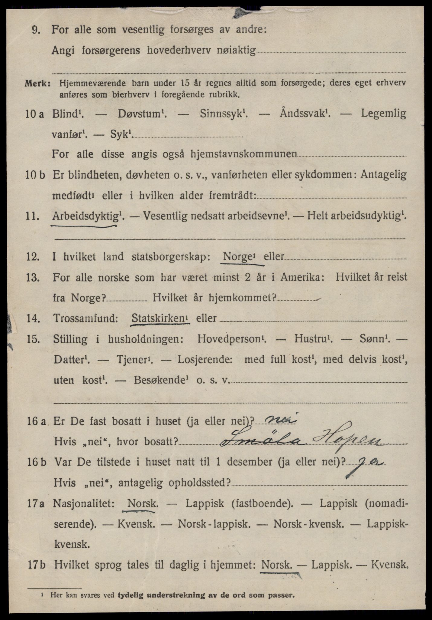 SAT, 1920 census for Hemne, 1920, p. 7941