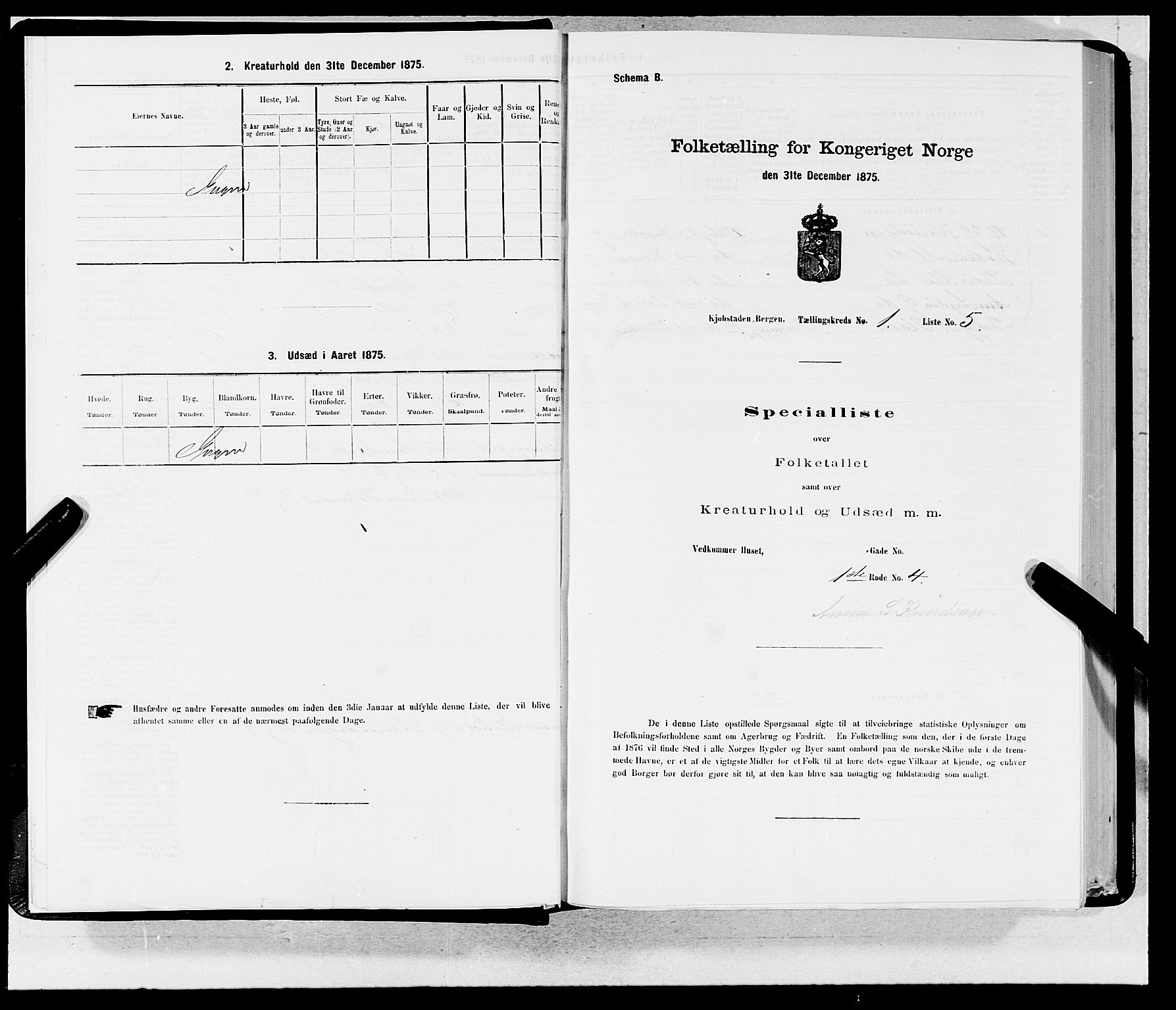 SAB, 1875 census for 1301 Bergen, 1875, p. 11