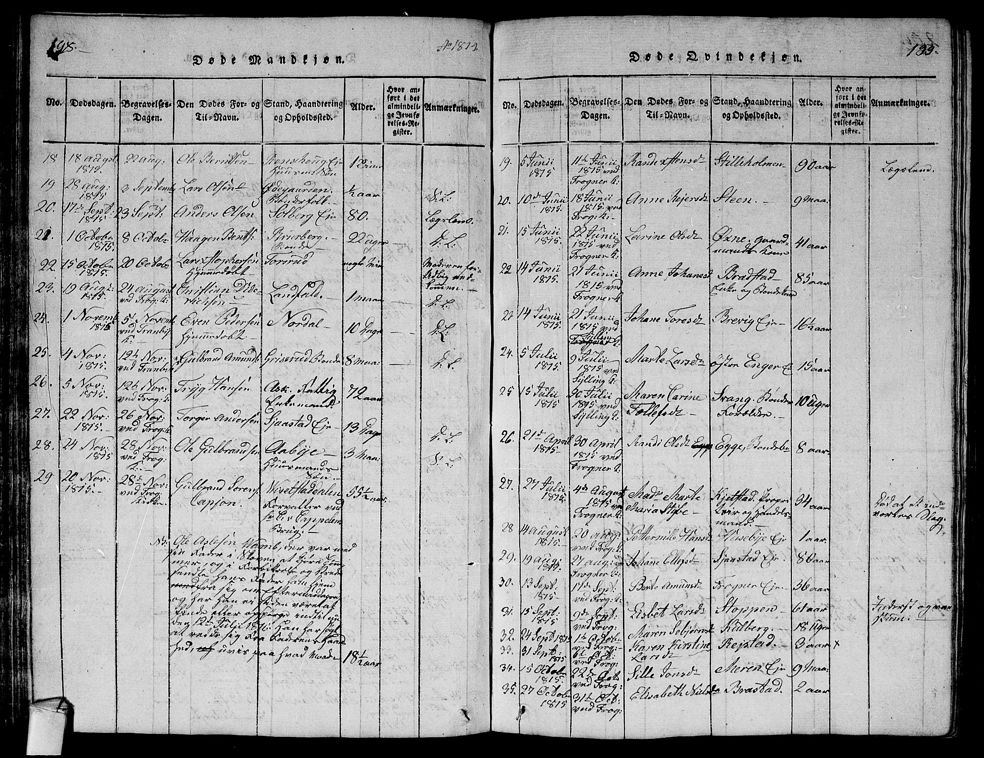 Lier kirkebøker, AV/SAKO-A-230/G/Ga/L0001: Parish register (copy) no. I 1, 1813-1824, p. 198-199