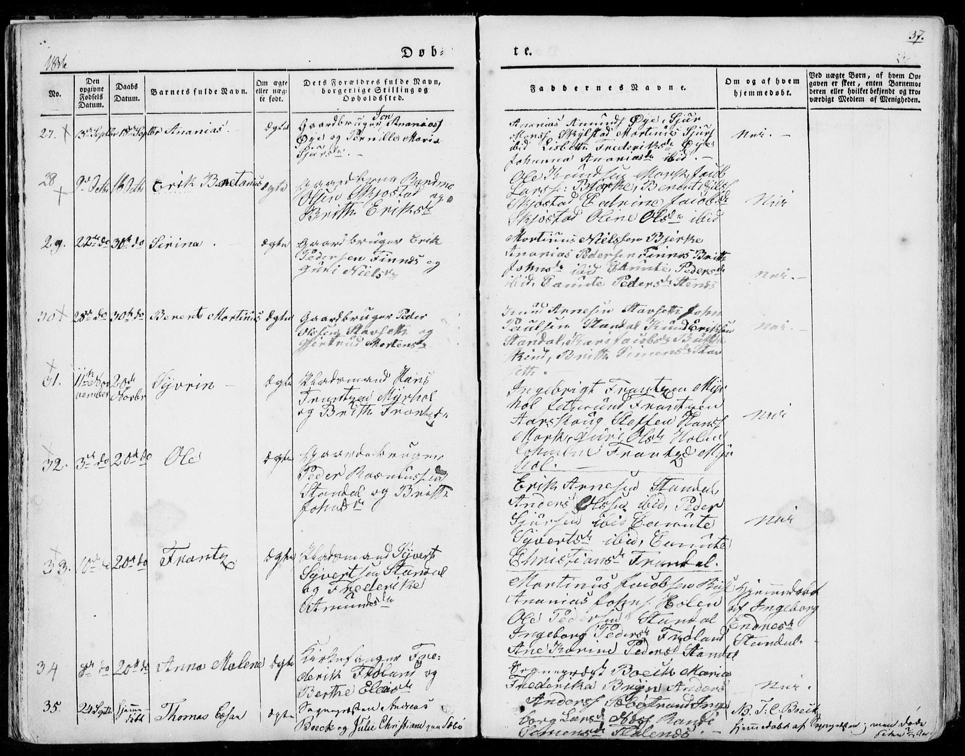 Ministerialprotokoller, klokkerbøker og fødselsregistre - Møre og Romsdal, SAT/A-1454/515/L0208: Parish register (official) no. 515A04, 1830-1846, p. 37