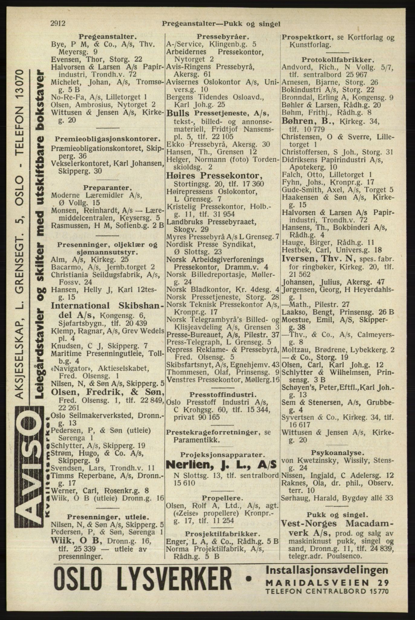 Kristiania/Oslo adressebok, PUBL/-, 1940, p. 2862