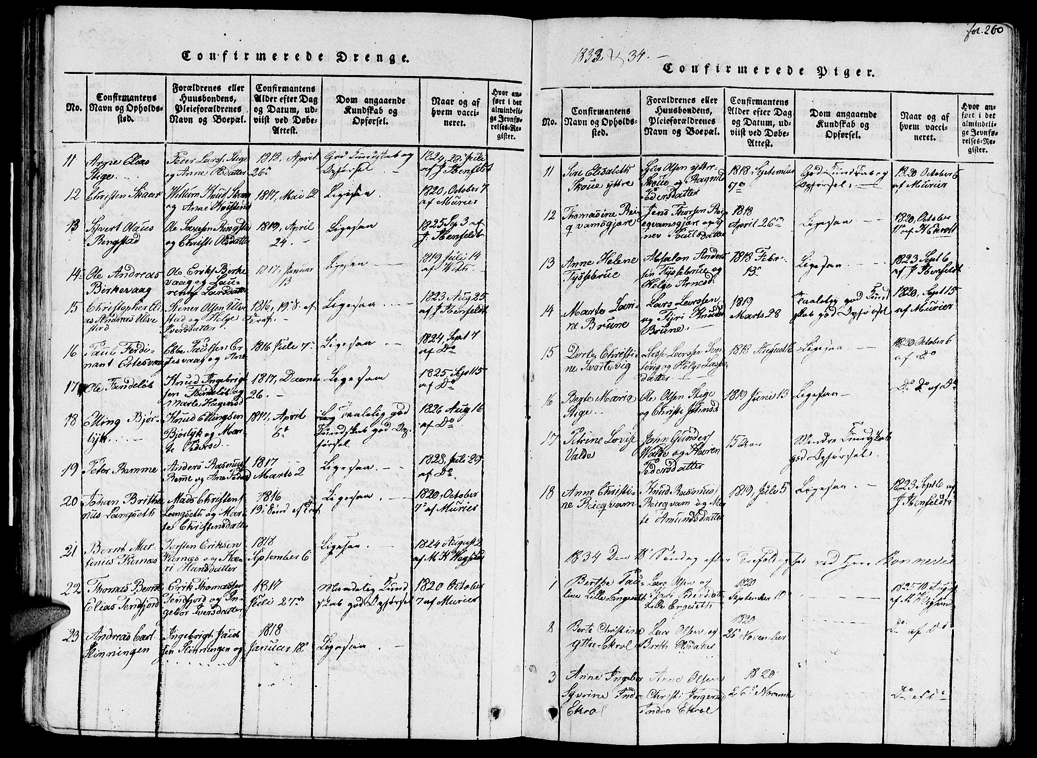 Ministerialprotokoller, klokkerbøker og fødselsregistre - Møre og Romsdal, AV/SAT-A-1454/524/L0351: Parish register (official) no. 524A03, 1816-1838, p. 260