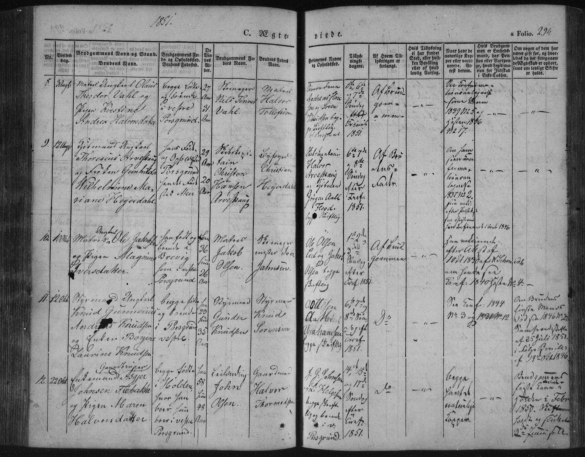 Porsgrunn kirkebøker , AV/SAKO-A-104/F/Fa/L0006: Parish register (official) no. 6, 1841-1857, p. 294