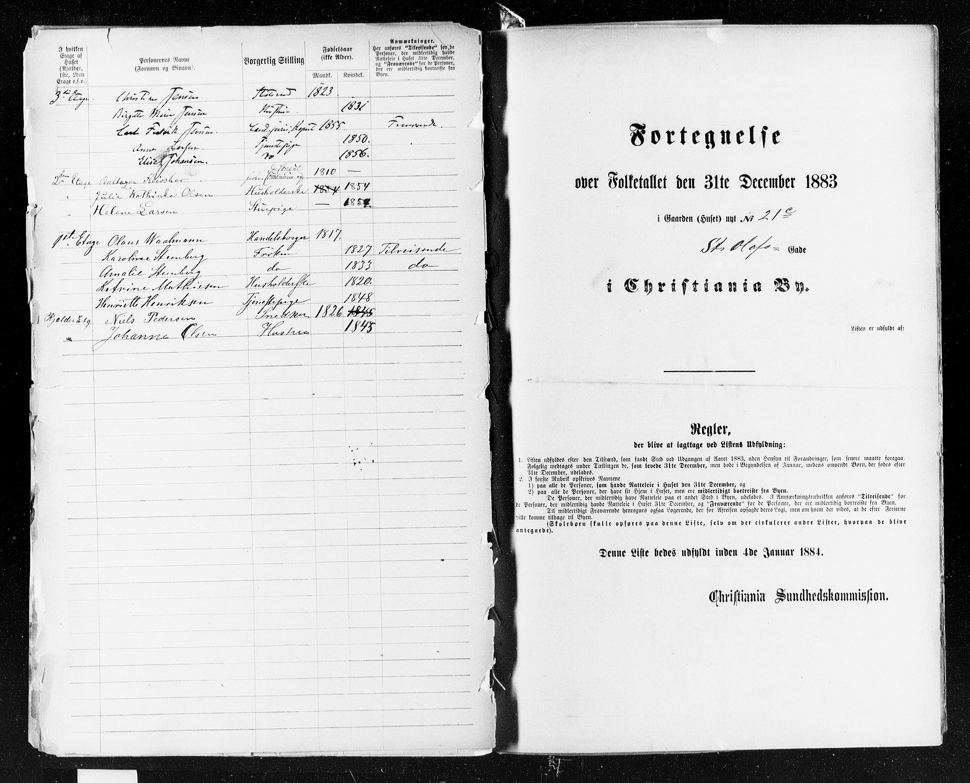 OBA, Municipal Census 1883 for Kristiania, 1883, p. 4281