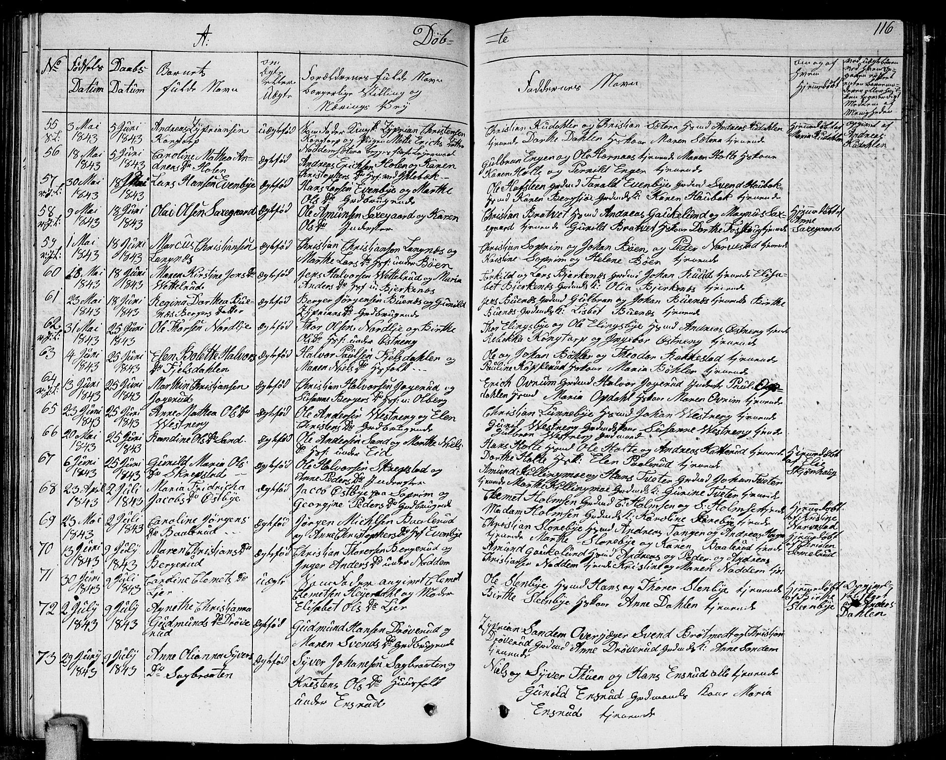 Høland prestekontor Kirkebøker, AV/SAO-A-10346a/G/Ga/L0002: Parish register (copy) no. I 2, 1827-1845, p. 116