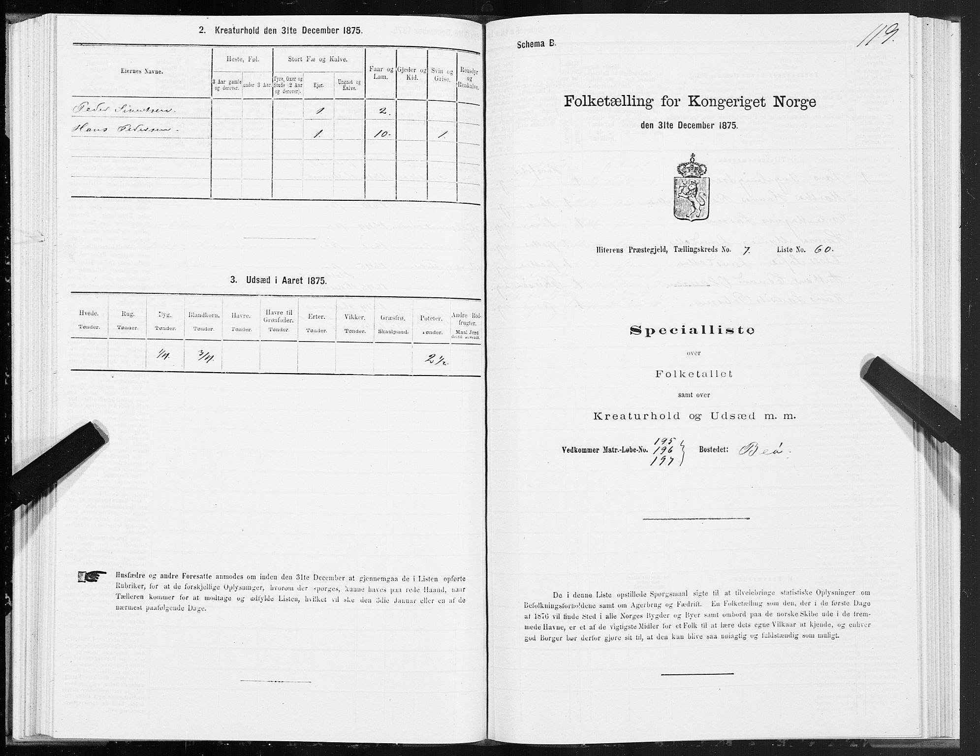 SAT, 1875 census for 1617P Hitra, 1875, p. 4119