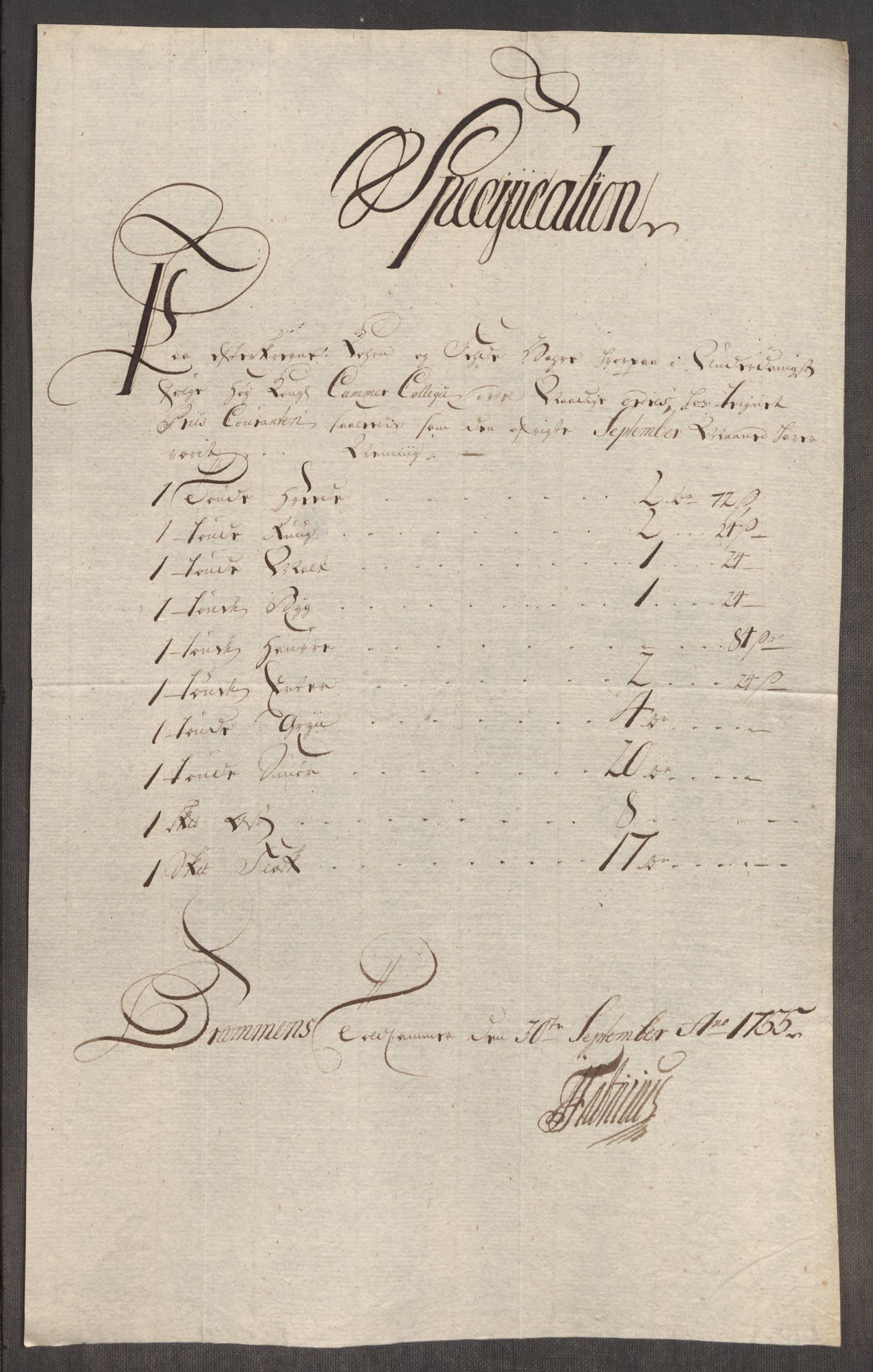 Rentekammeret inntil 1814, Realistisk ordnet avdeling, AV/RA-EA-4070/Oe/L0005: [Ø1]: Priskuranter, 1753-1757, p. 440