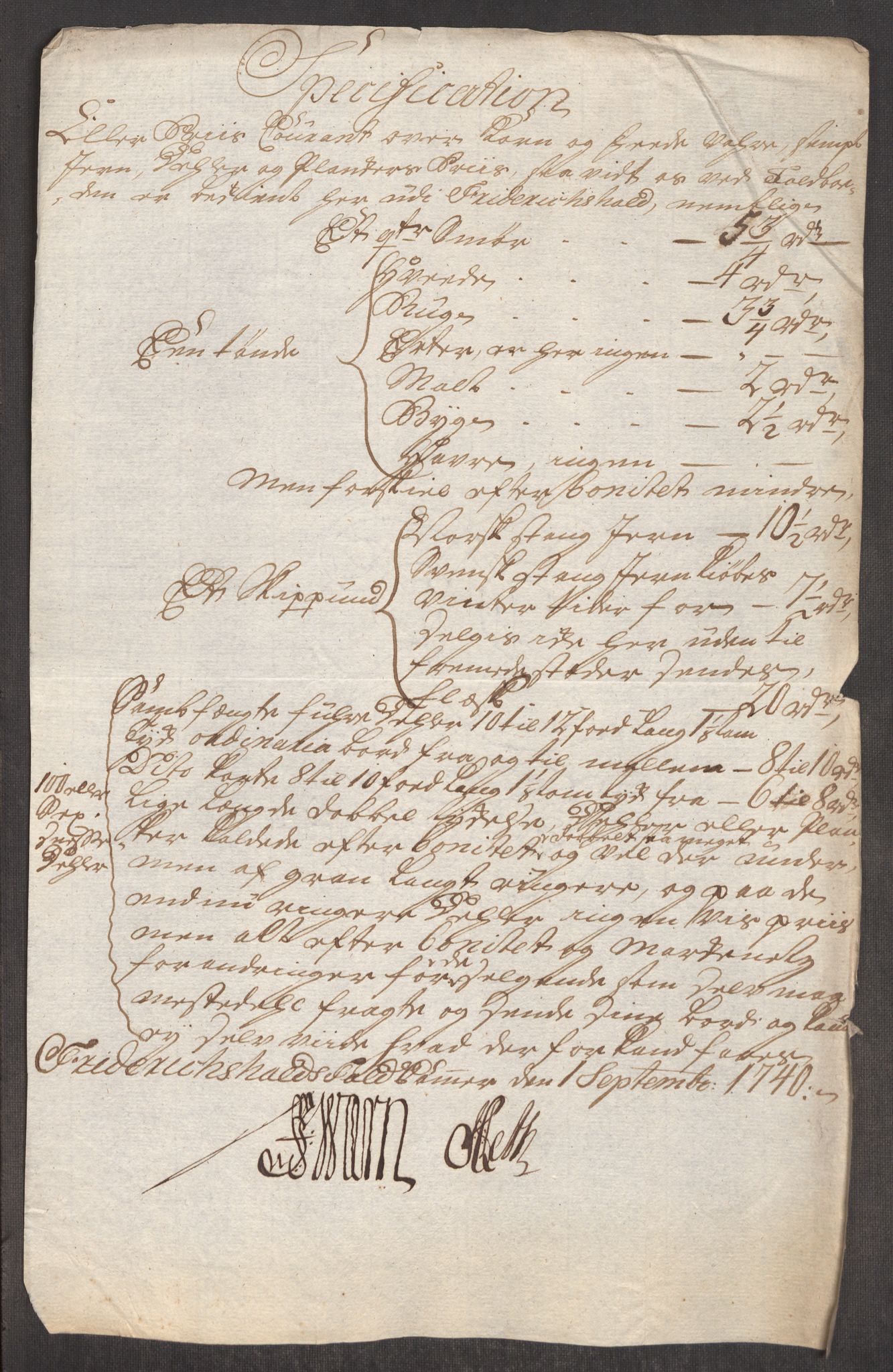 Rentekammeret inntil 1814, Realistisk ordnet avdeling, AV/RA-EA-4070/Oe/L0002: [Ø1]: Priskuranter, 1740-1744, p. 14