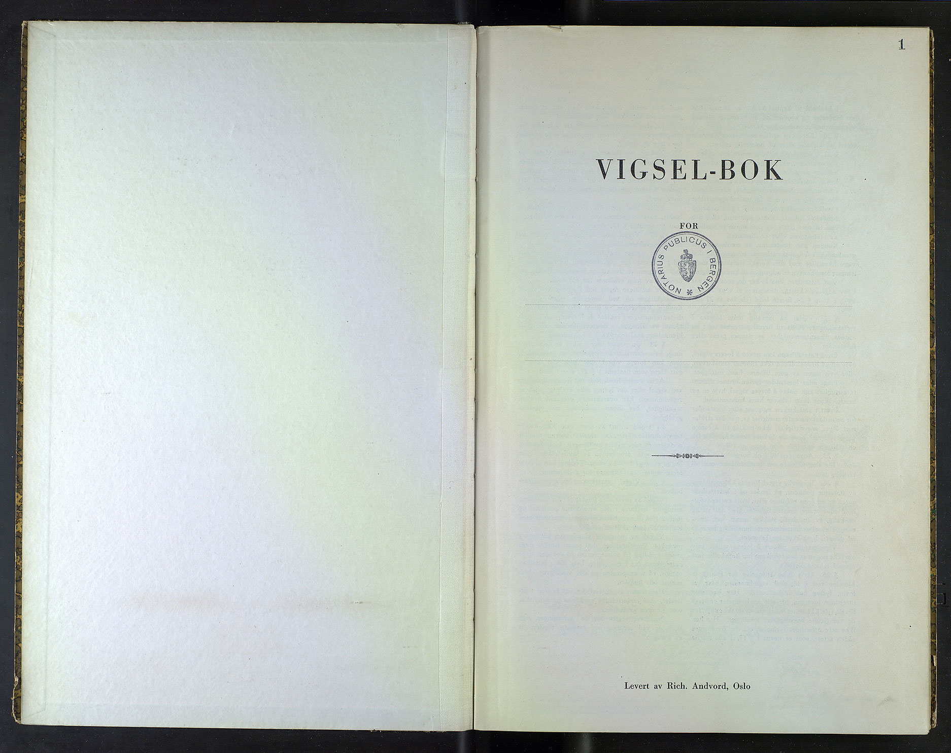 Byfogd og Byskriver i Bergen, SAB/A-3401/10/10F/L0033: Vielsesprotokoller, 1944, p. 1