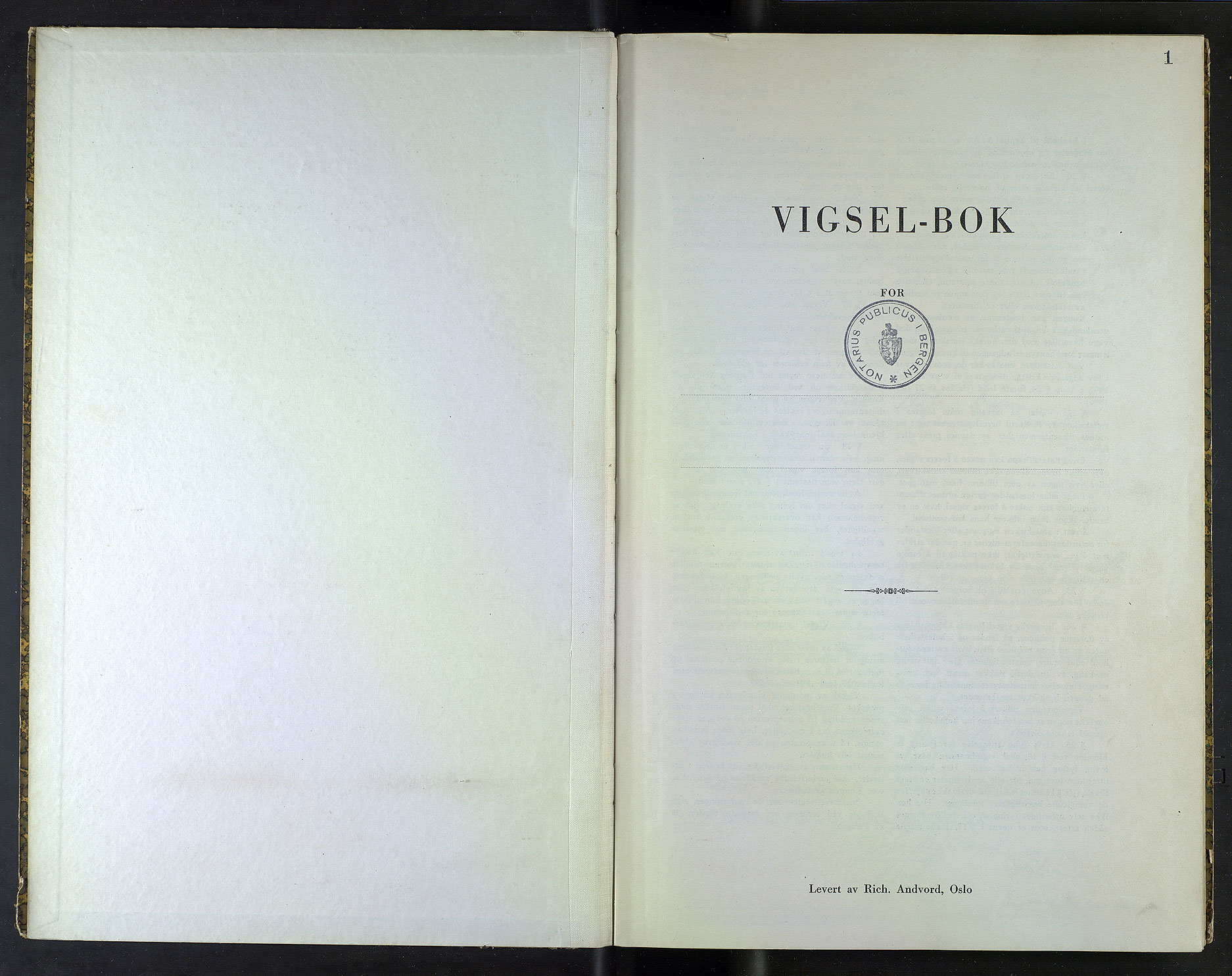 Byfogd og Byskriver i Bergen, AV/SAB-A-3401/10/10F/L0033: Vielsesprotokoller, 1944, p. 1