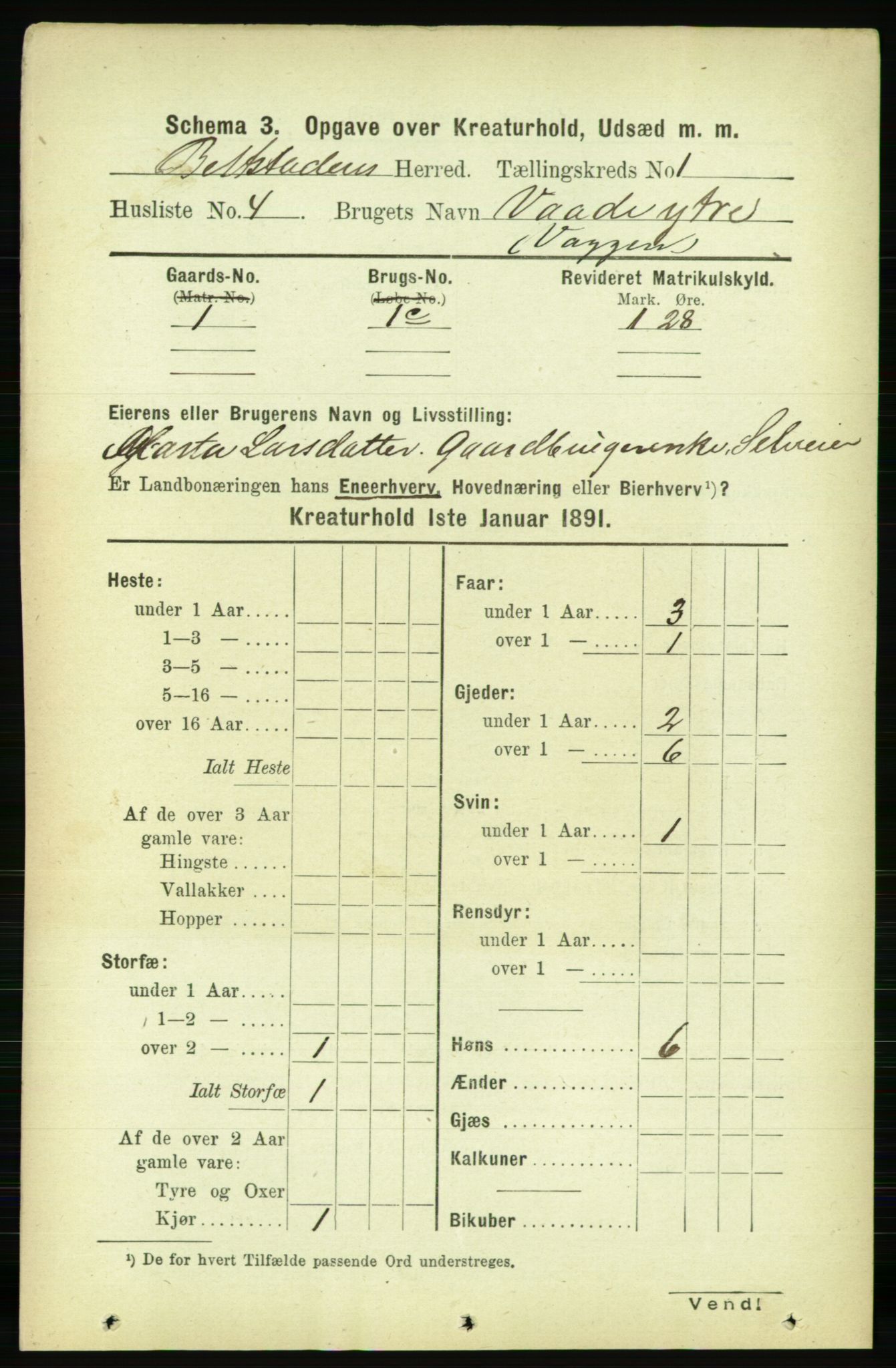 RA, 1891 census for 1727 Beitstad, 1891, p. 5659