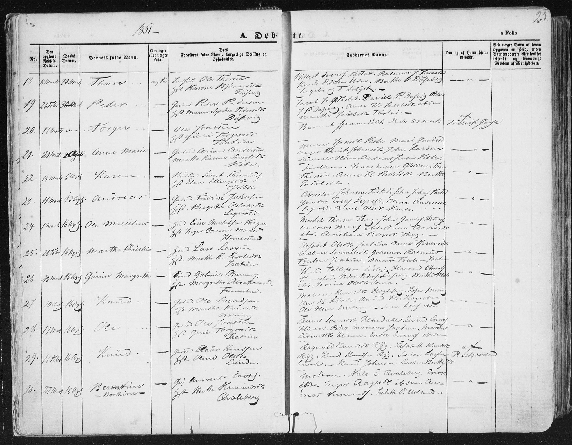 Hetland sokneprestkontor, AV/SAST-A-101826/30/30BA/L0002: Parish register (official) no. A 2, 1849-1869, p. 25