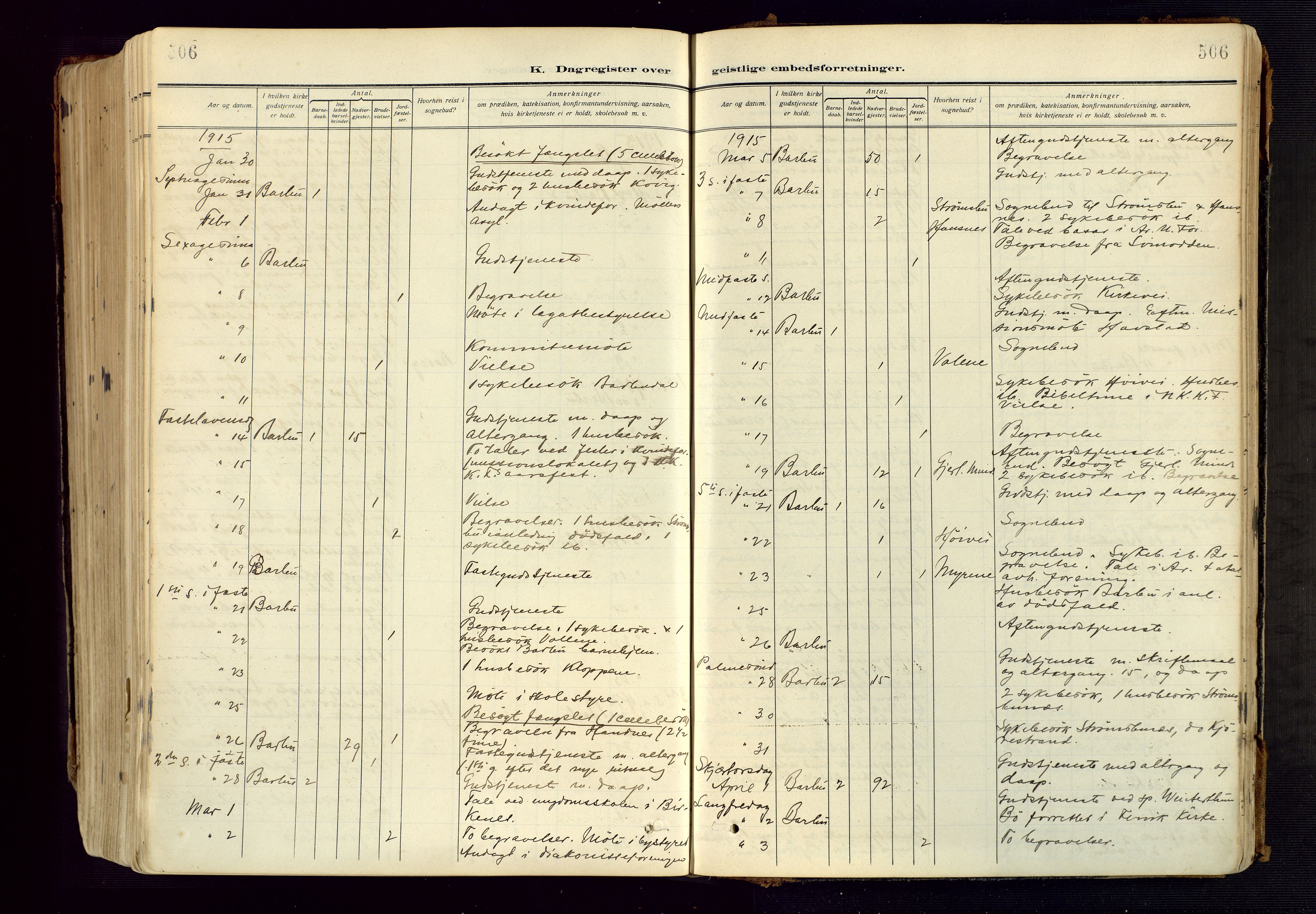 Barbu sokneprestkontor, AV/SAK-1111-0003/F/Fa/L0006: Parish register (official) no. A 6, 1910-1929, p. 506