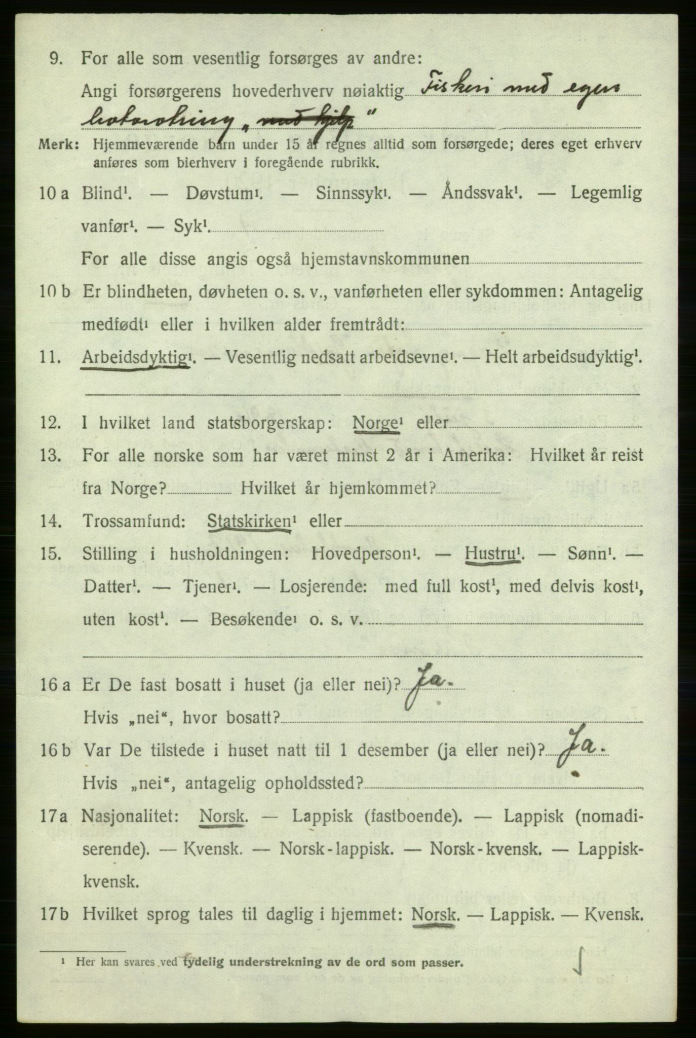 SATØ, 1920 census for Gamvik, 1920, p. 2971