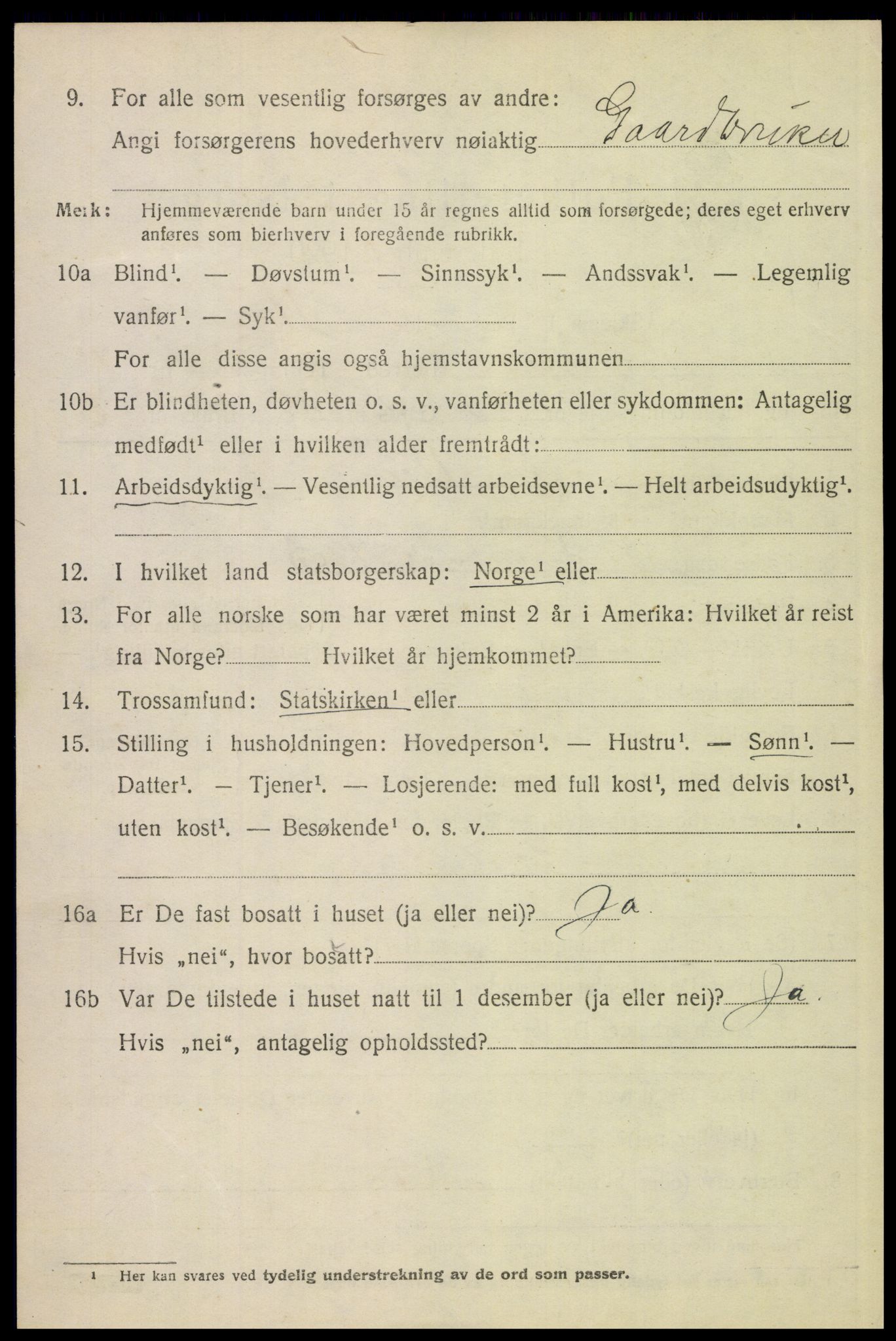 SAH, 1920 census for Kvikne, 1920, p. 2063