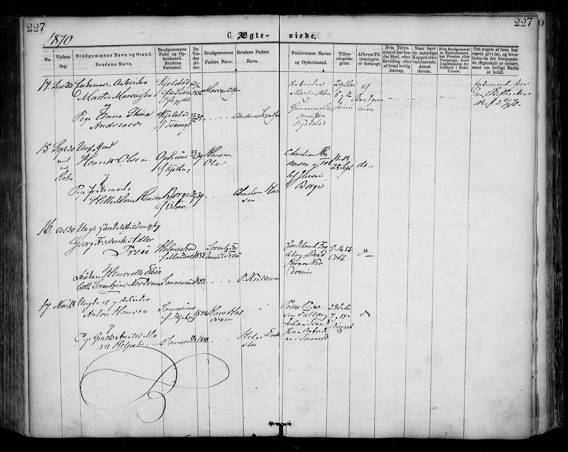 Borge prestekontor Kirkebøker, SAO/A-10903/F/Fa/L0006: Parish register (official) no. I 6, 1861-1874, p. 227