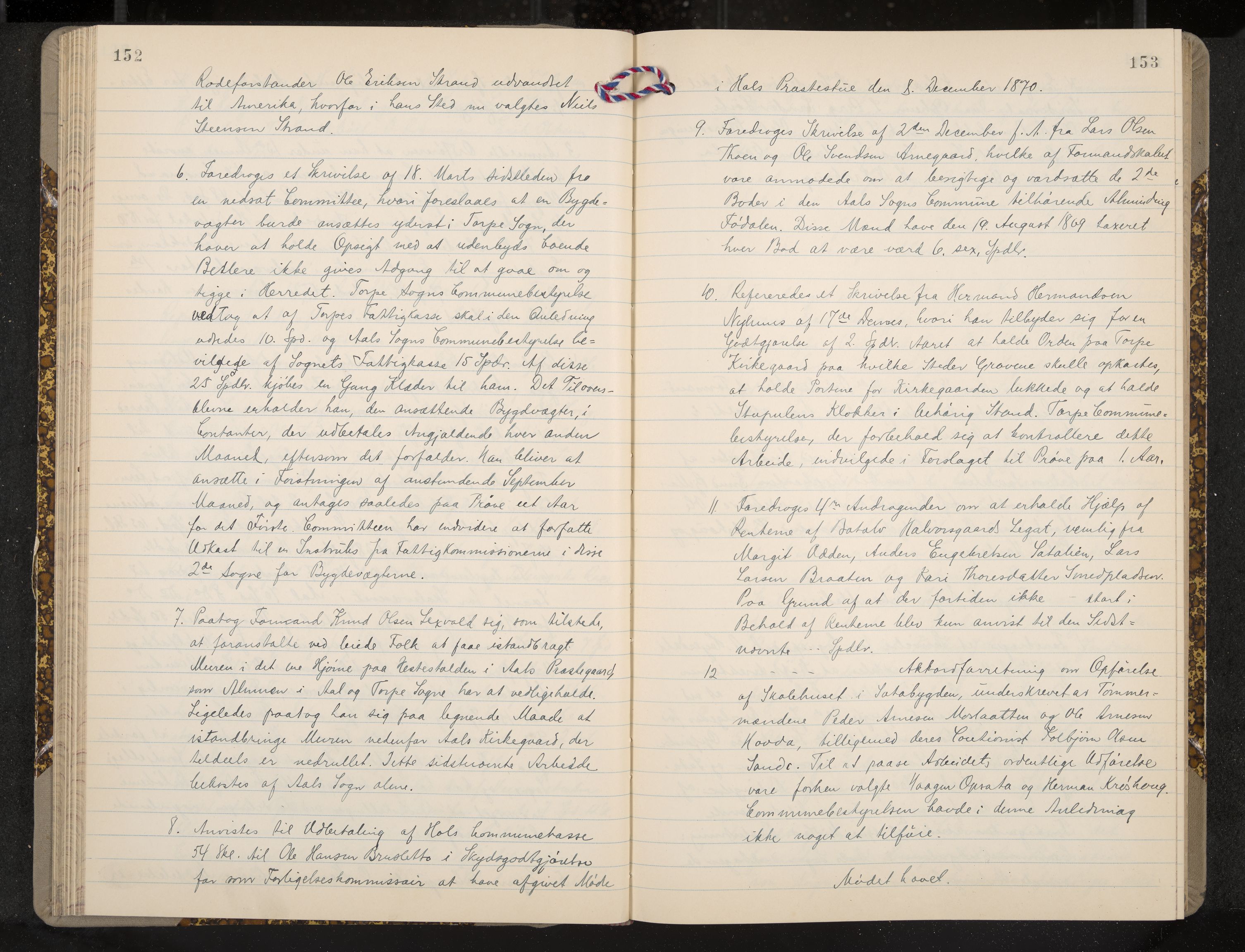 Ål formannskap og sentraladministrasjon, IKAK/0619021/A/Aa/L0003: Utskrift av møtebok, 1864-1880, p. 152-153