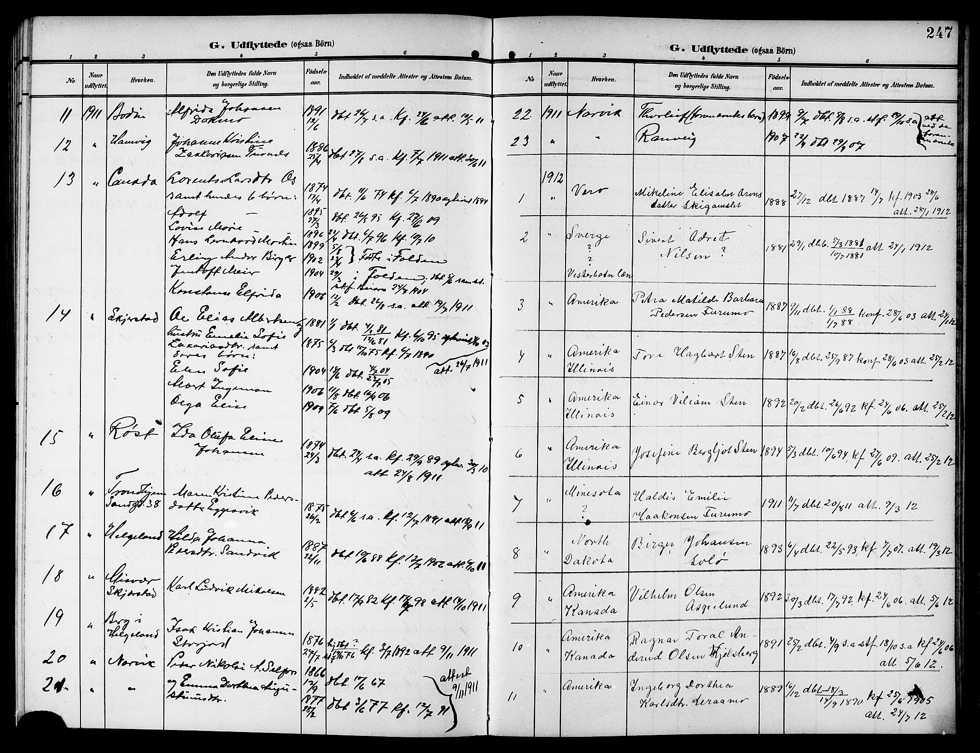 Ministerialprotokoller, klokkerbøker og fødselsregistre - Nordland, SAT/A-1459/846/L0655: Parish register (copy) no. 846C05, 1902-1916, p. 247