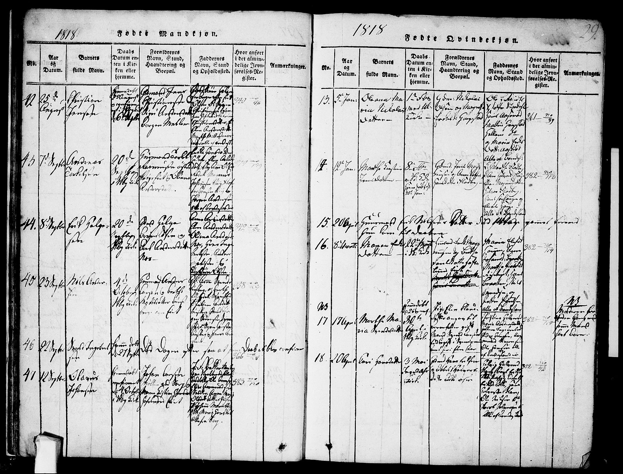 Skjeberg prestekontor Kirkebøker, SAO/A-10923/F/Fa/L0004: Parish register (official) no. I 4, 1815-1830, p. 29