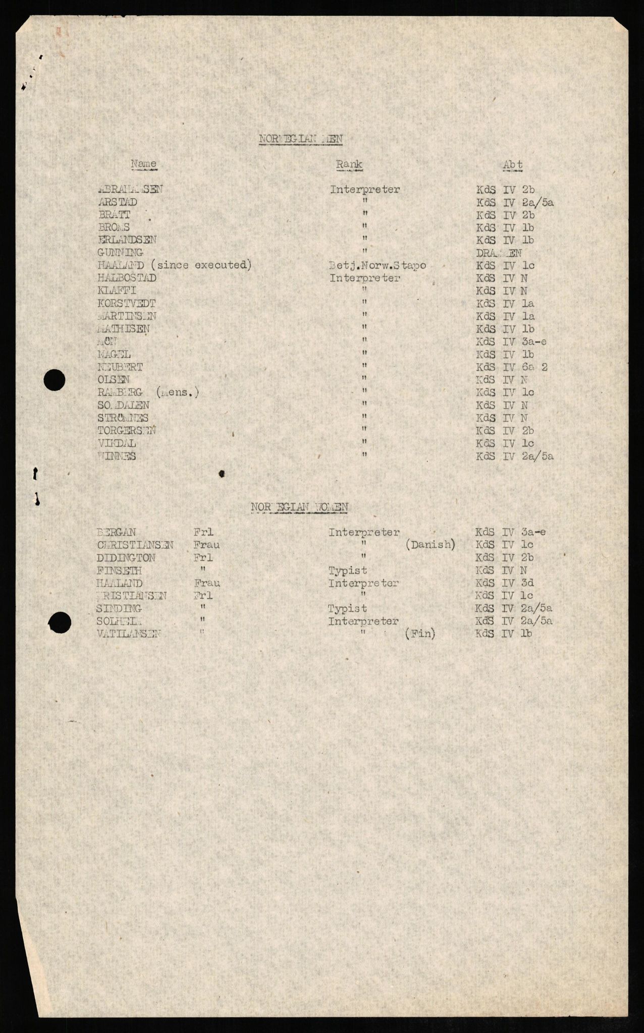 Forsvaret, Forsvarets overkommando II, AV/RA-RAFA-3915/D/Db/L0009: CI Questionaires. Tyske okkupasjonsstyrker i Norge. Tyskere., 1945-1946, p. 157