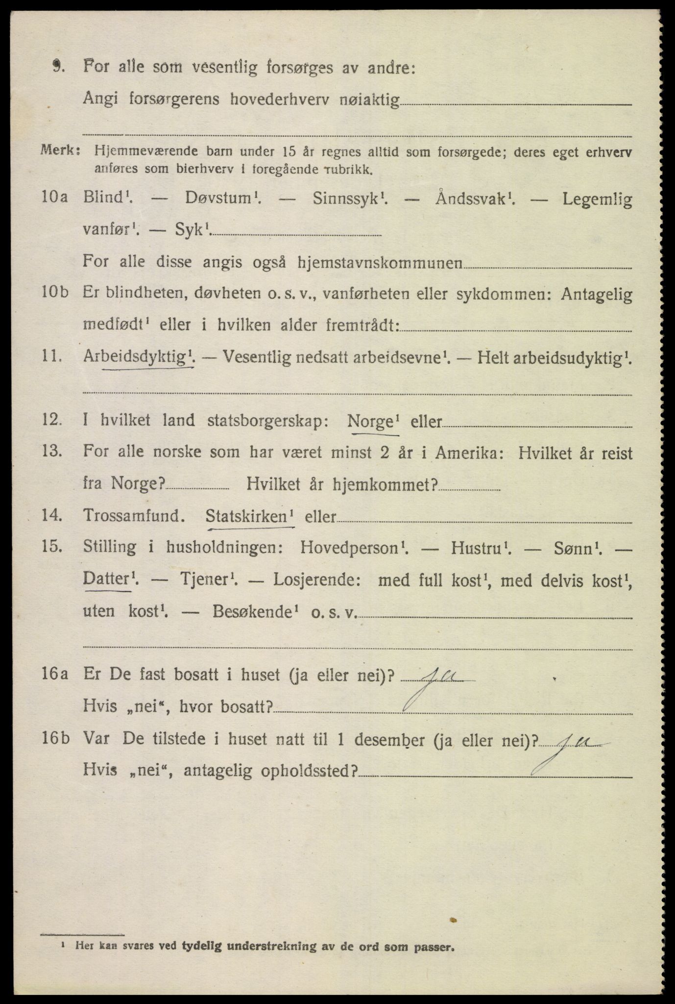 SAK, 1920 census for Grindheim, 1920, p. 1398
