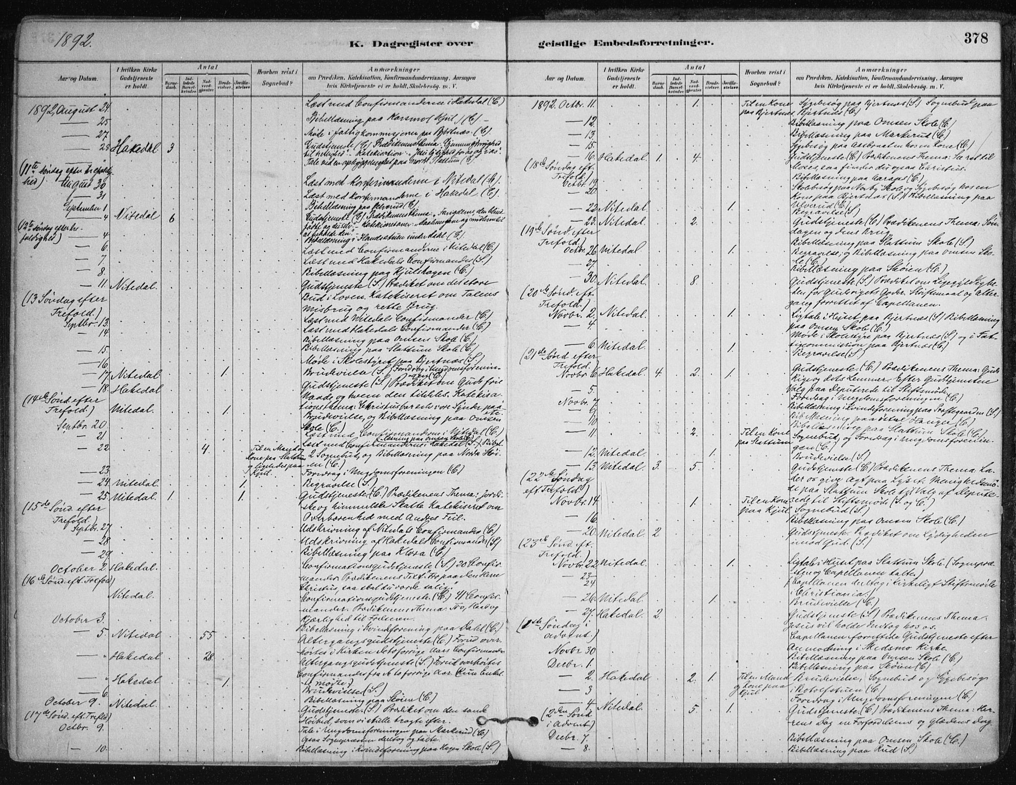 Nittedal prestekontor Kirkebøker, SAO/A-10365a/F/Fa/L0007: Parish register (official) no. I 7, 1879-1901, p. 378