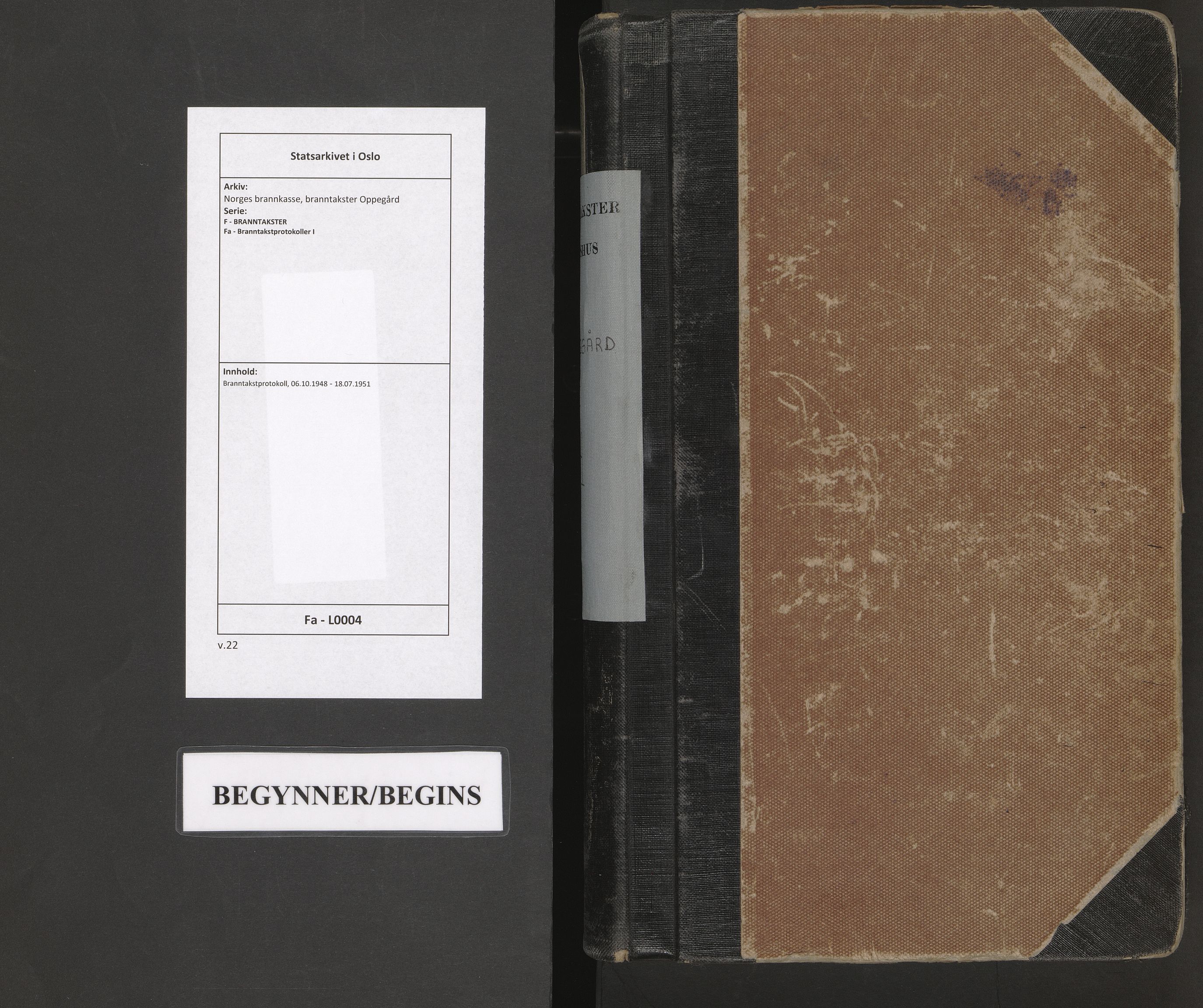 Norges brannkasse, branntakster Oppegård, AV/SAO-A-11395/F/Fa/L0004: Branntakstprotokoll, 1948-1951