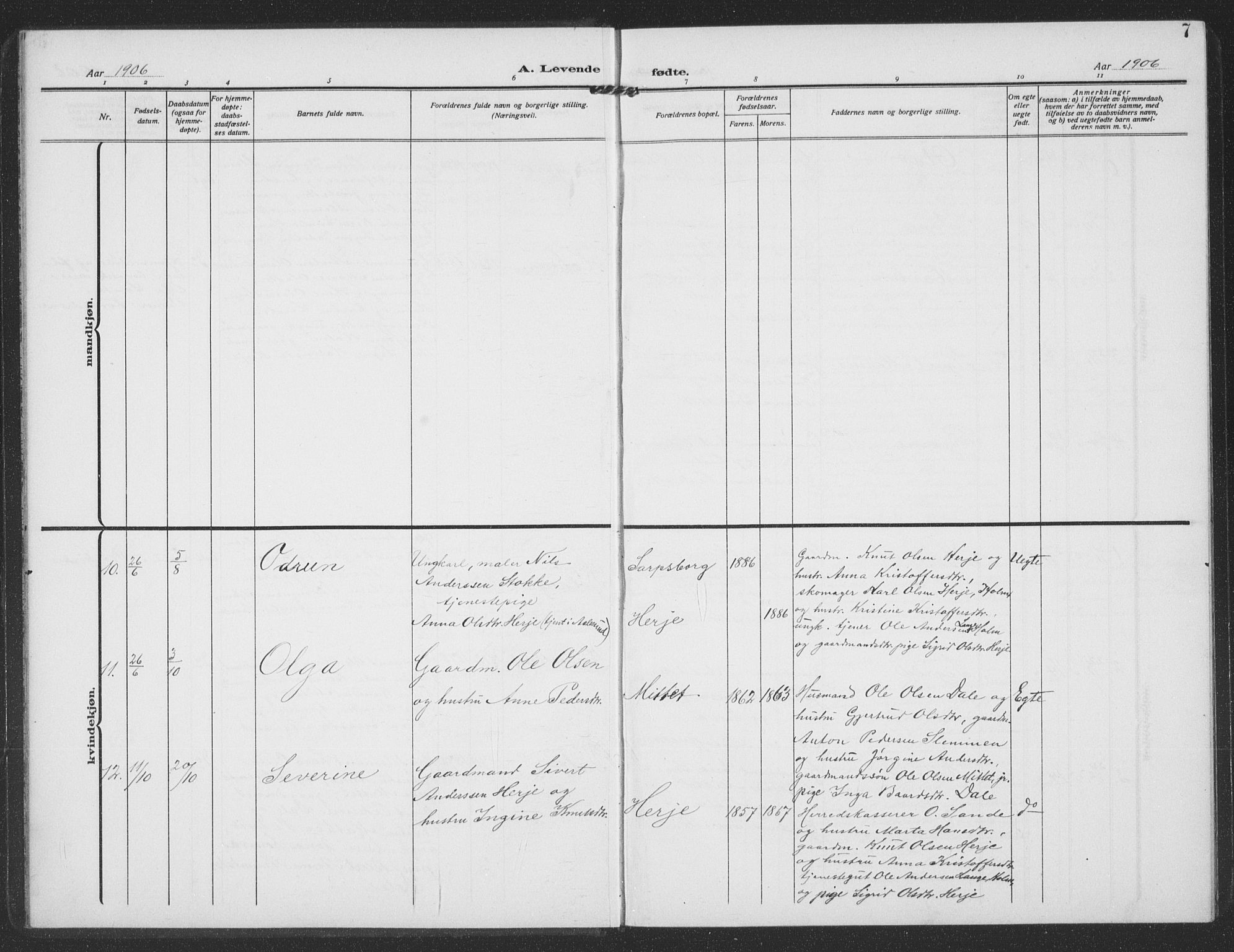 Ministerialprotokoller, klokkerbøker og fødselsregistre - Møre og Romsdal, AV/SAT-A-1454/549/L0615: Parish register (copy) no. 549C01, 1905-1932, p. 7