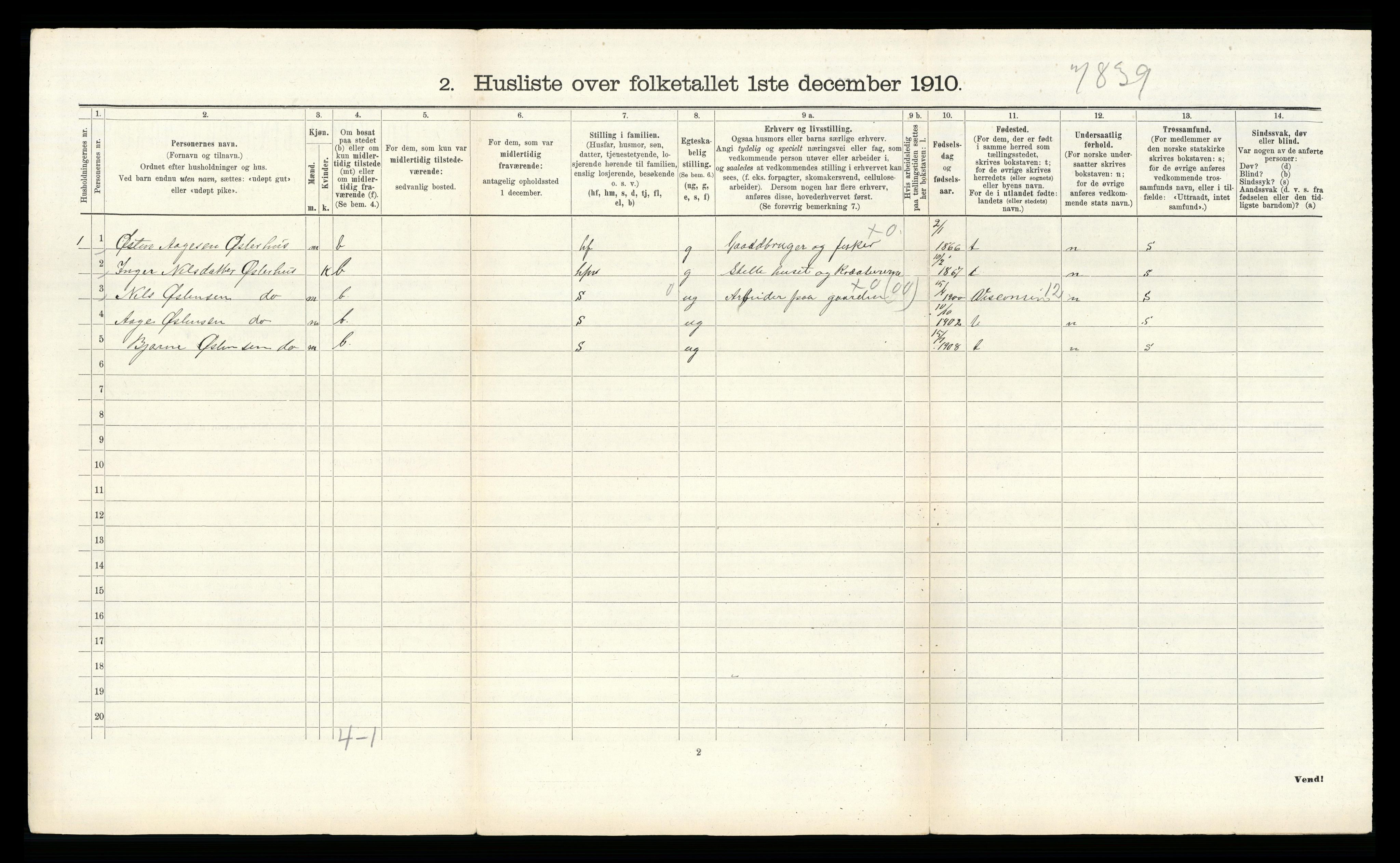 RA, 1910 census for Hjelmeland, 1910, p. 81