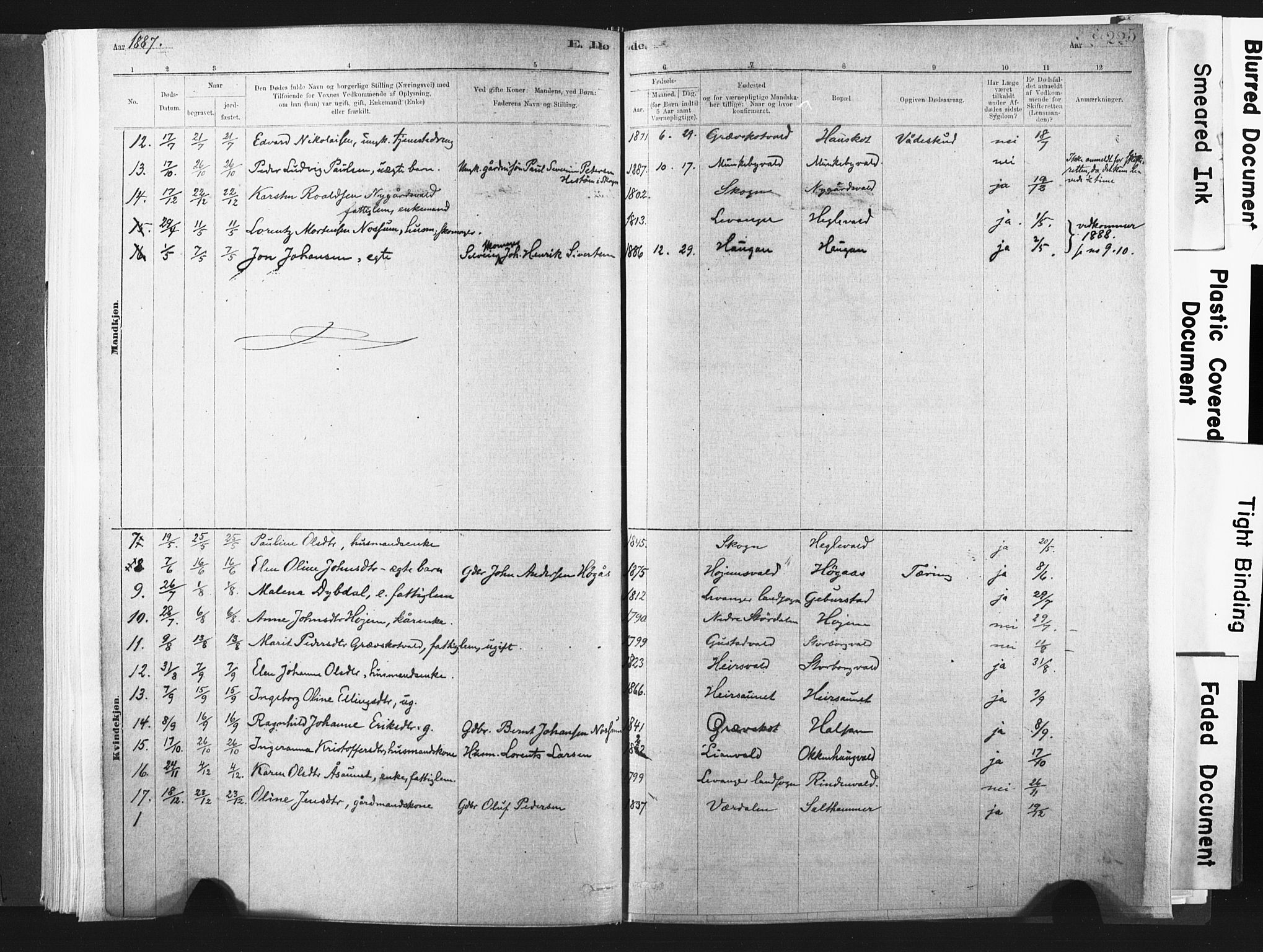 Ministerialprotokoller, klokkerbøker og fødselsregistre - Nord-Trøndelag, SAT/A-1458/721/L0207: Parish register (official) no. 721A02, 1880-1911, p. 225