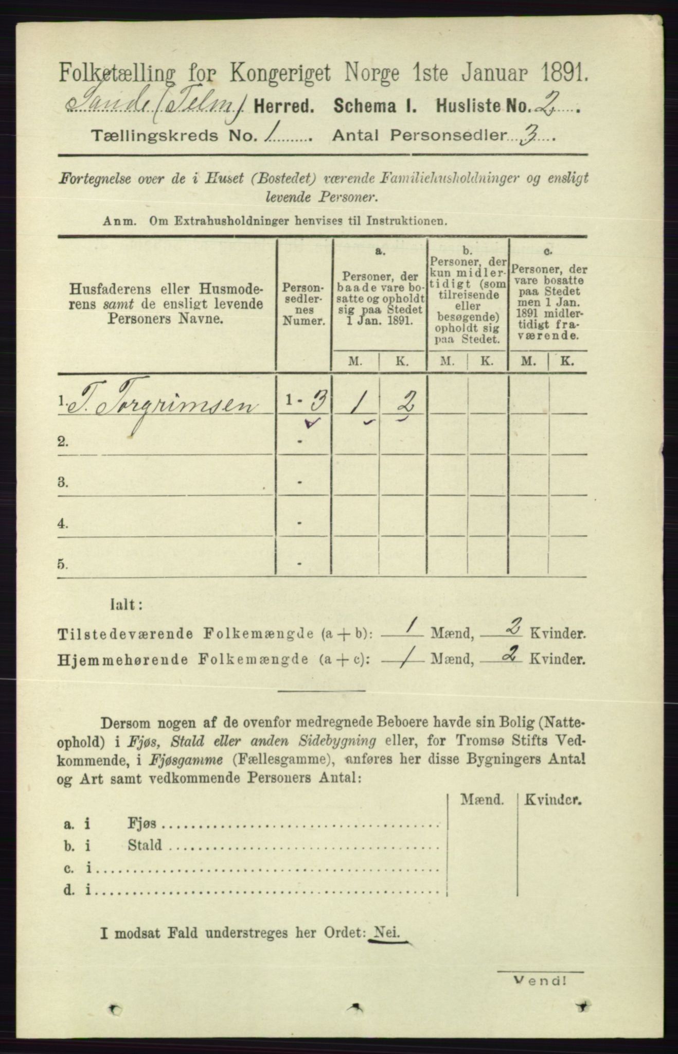 RA, 1891 census for 0822 Sauherad, 1891, p. 34