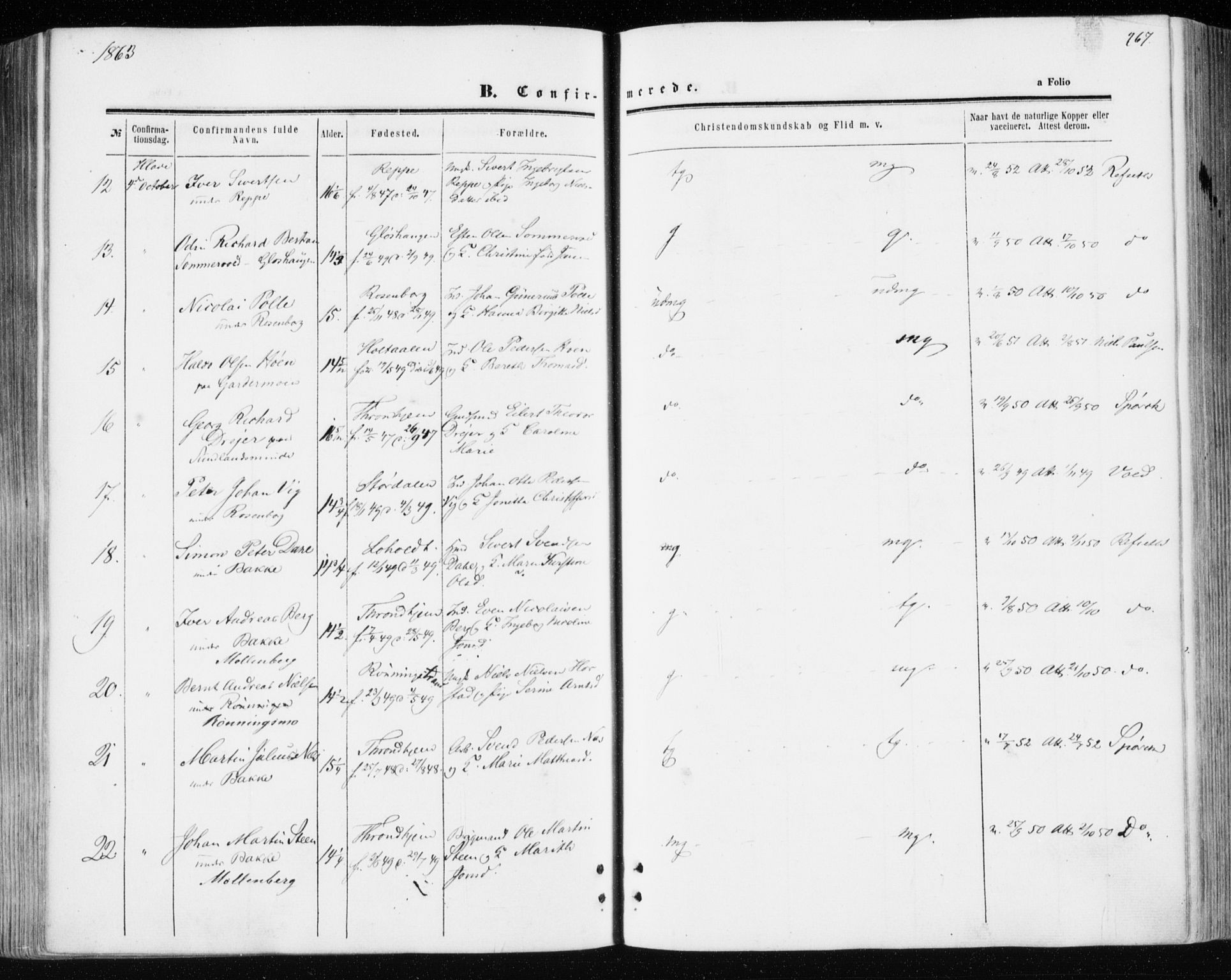 Ministerialprotokoller, klokkerbøker og fødselsregistre - Sør-Trøndelag, AV/SAT-A-1456/606/L0292: Parish register (official) no. 606A07, 1856-1865, p. 267