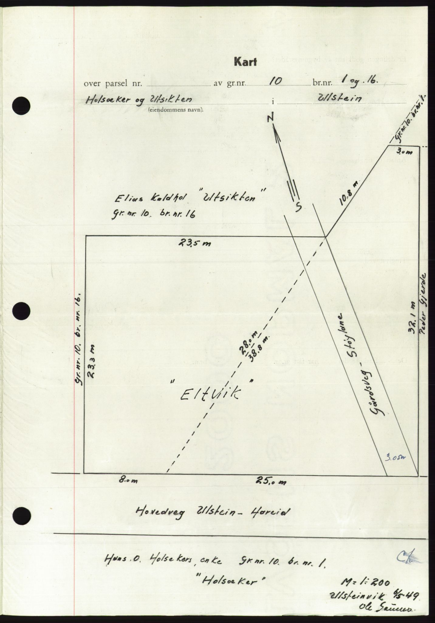 Søre Sunnmøre sorenskriveri, AV/SAT-A-4122/1/2/2C/L0084: Mortgage book no. 10A, 1949-1949, Diary no: : 974/1949