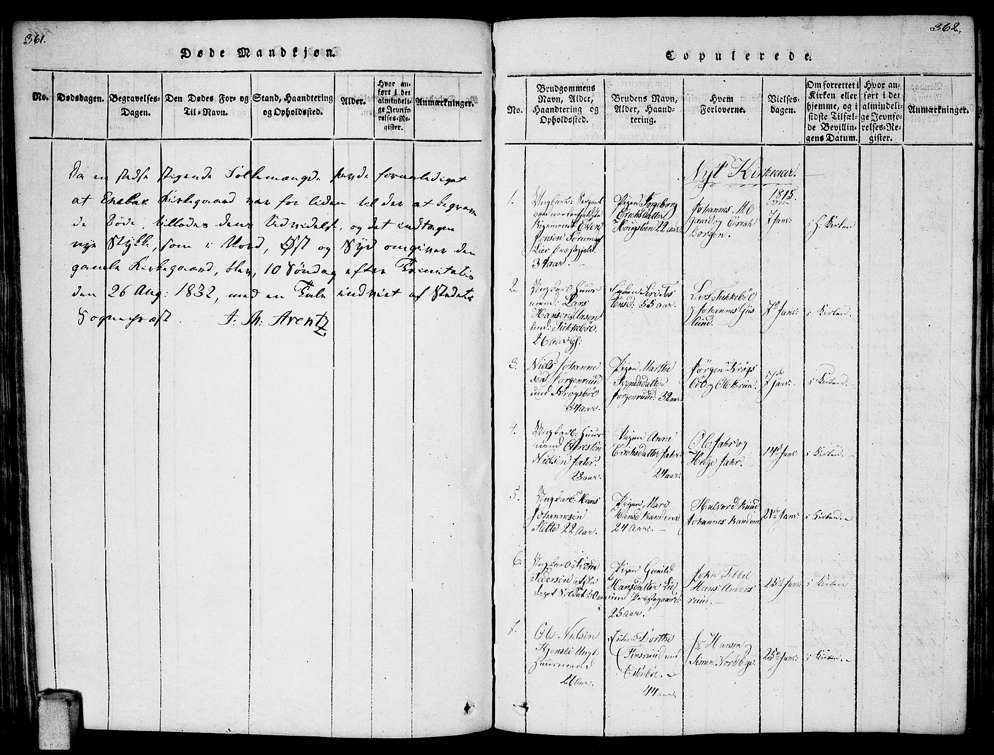 Enebakk prestekontor Kirkebøker, AV/SAO-A-10171c/F/Fa/L0006: Parish register (official) no. I 6, 1815-1832, p. 361-362