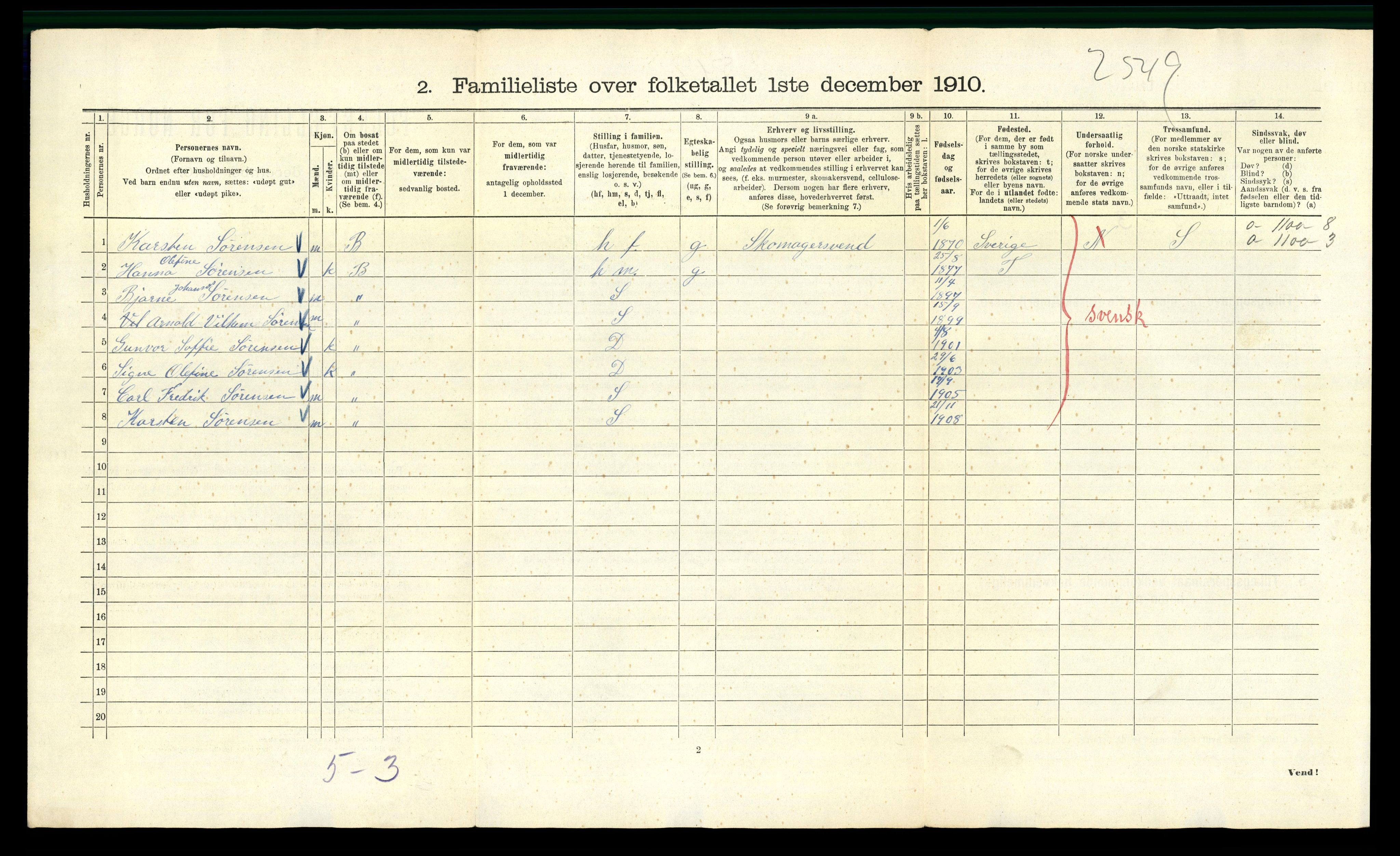 RA, 1910 census for Kristiania, 1910, p. 48410