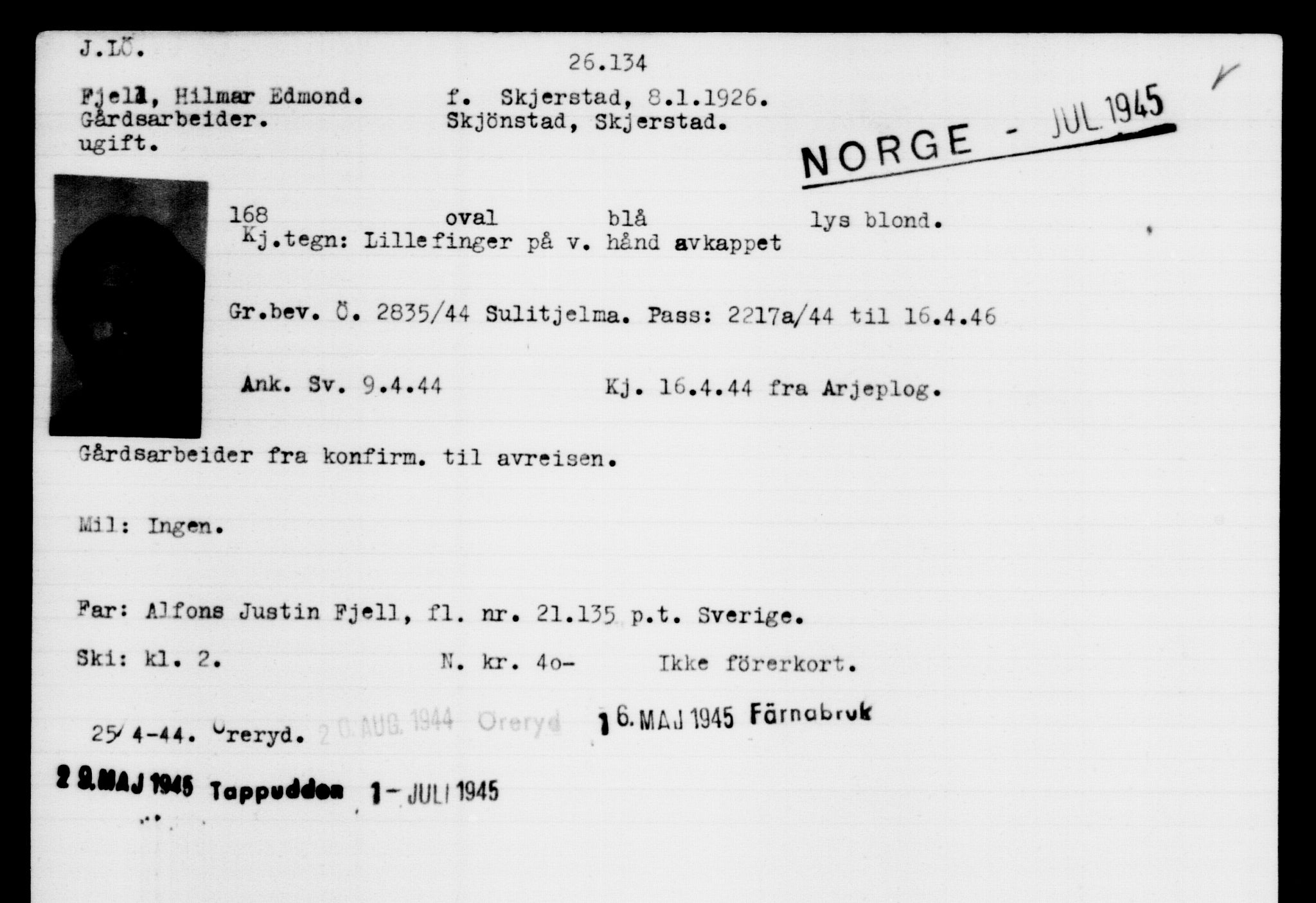 Den Kgl. Norske Legasjons Flyktningskontor, AV/RA-S-6753/V/Va/L0011: Kjesäterkartoteket.  Flyktningenr. 25300-28349, 1940-1945, p. 878