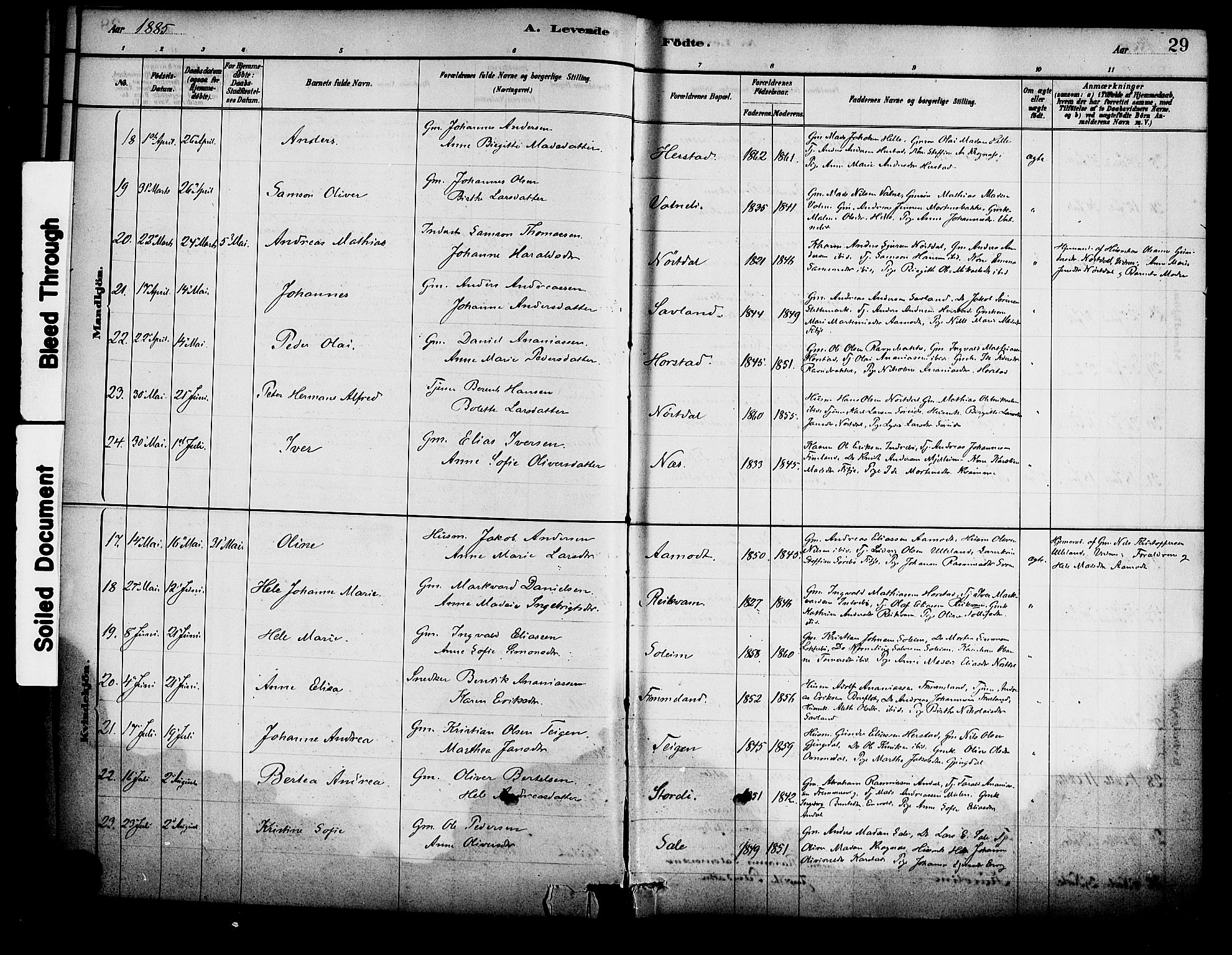 Førde sokneprestembete, SAB/A-79901/H/Haa/Haad/L0001: Parish register (official) no. D 1, 1881-1898, p. 29