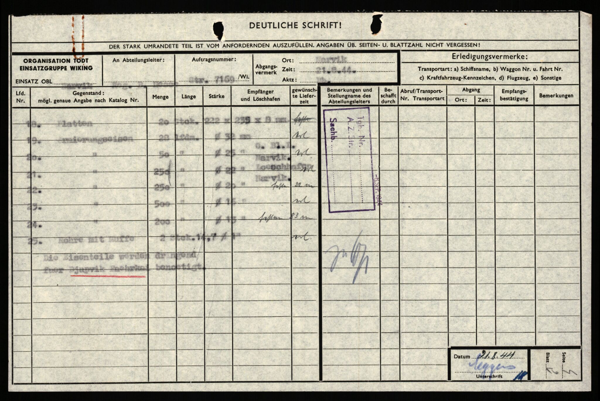 Tyske arkiver, Organisation Todt (OT), Einsatzgruppe Wiking, AV/RA-RAFA-2188/1/E/E2/E2d/L0023: Fähren und Anlegen, 1942-1944, p. 44