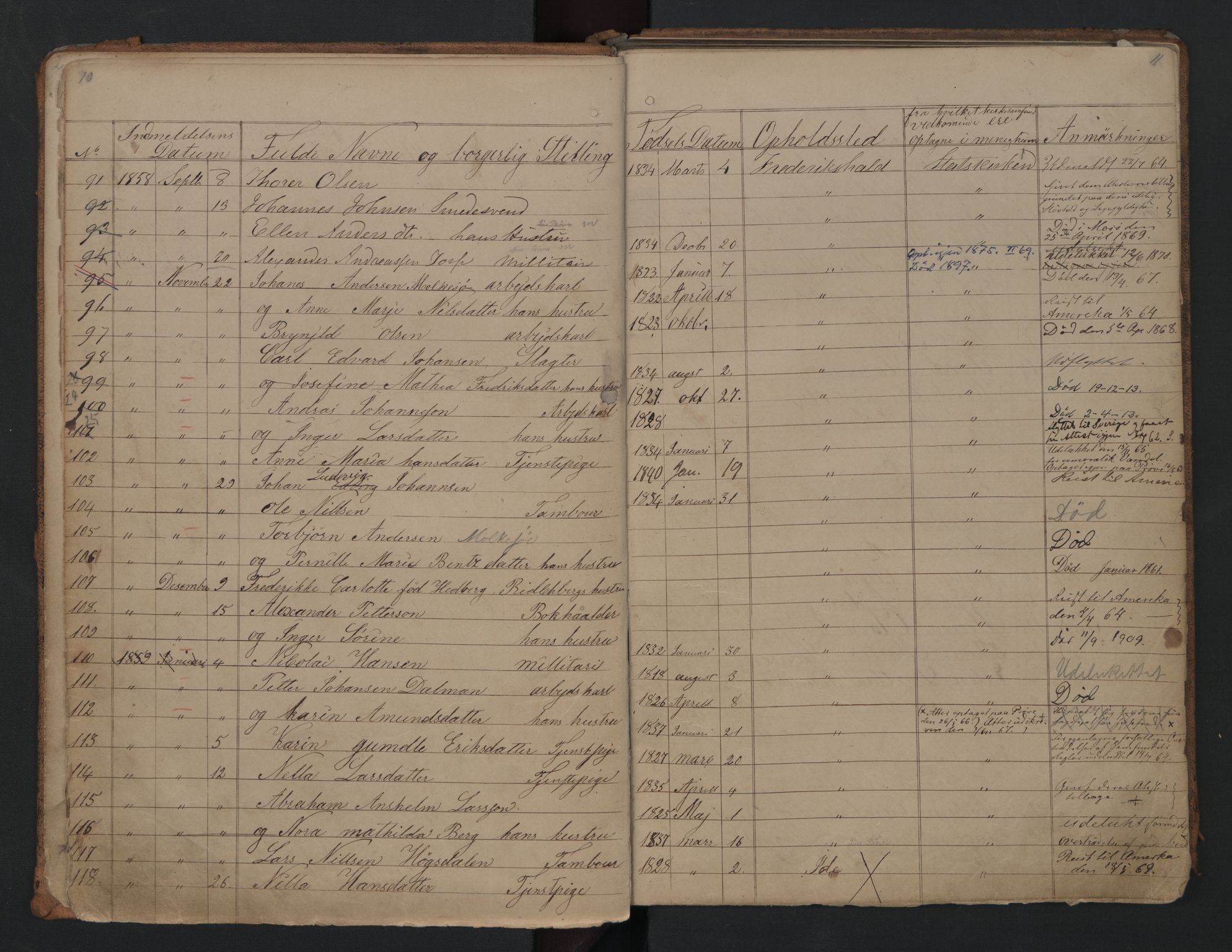 Halden metodistkirke - menighetsprotokoller, SAO/PAO-0266/F/L0001: Dissenter register no. 1, 1845-1874, p. 10-11