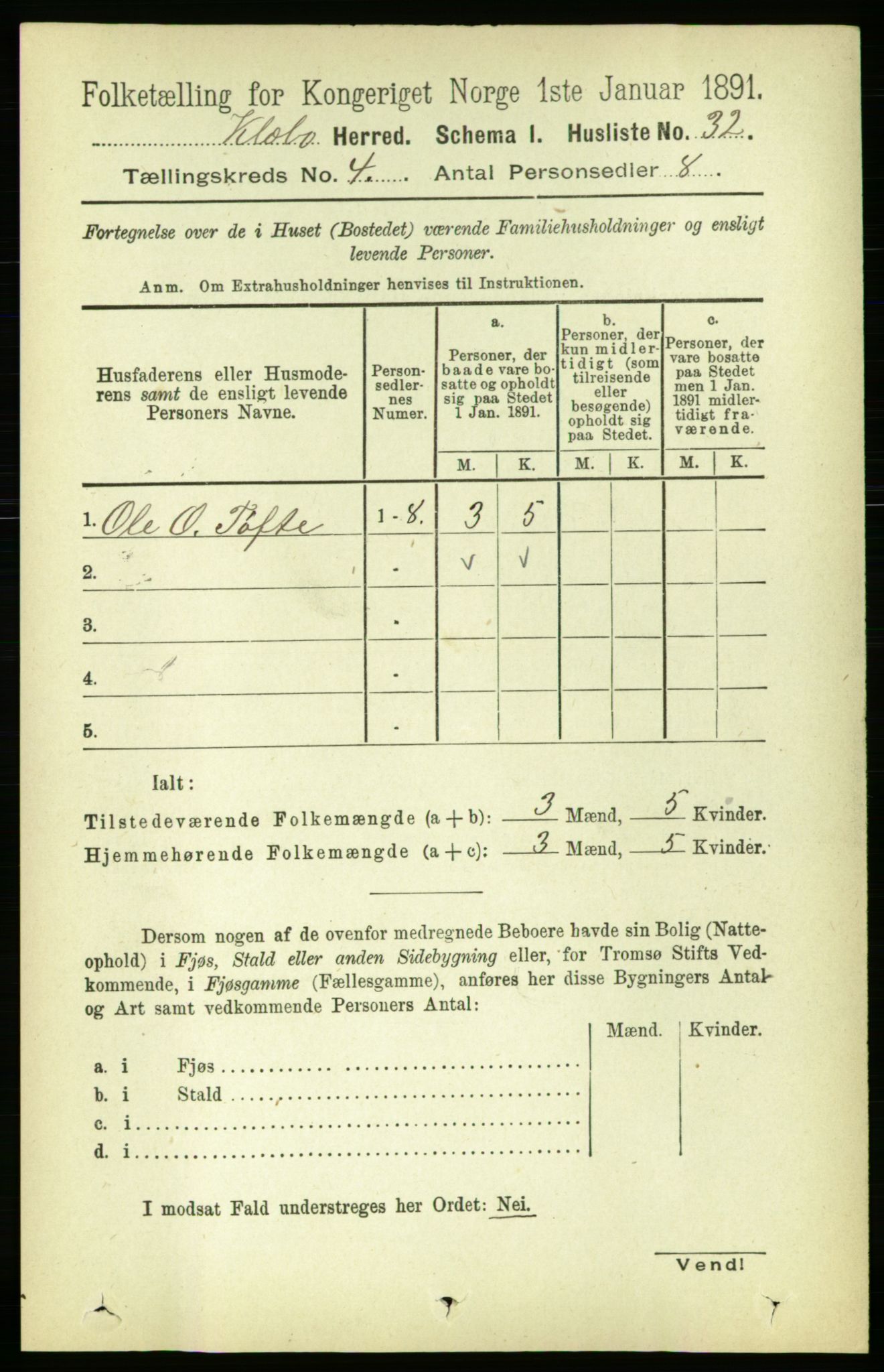 RA, 1891 census for 1662 Klæbu, 1891, p. 725