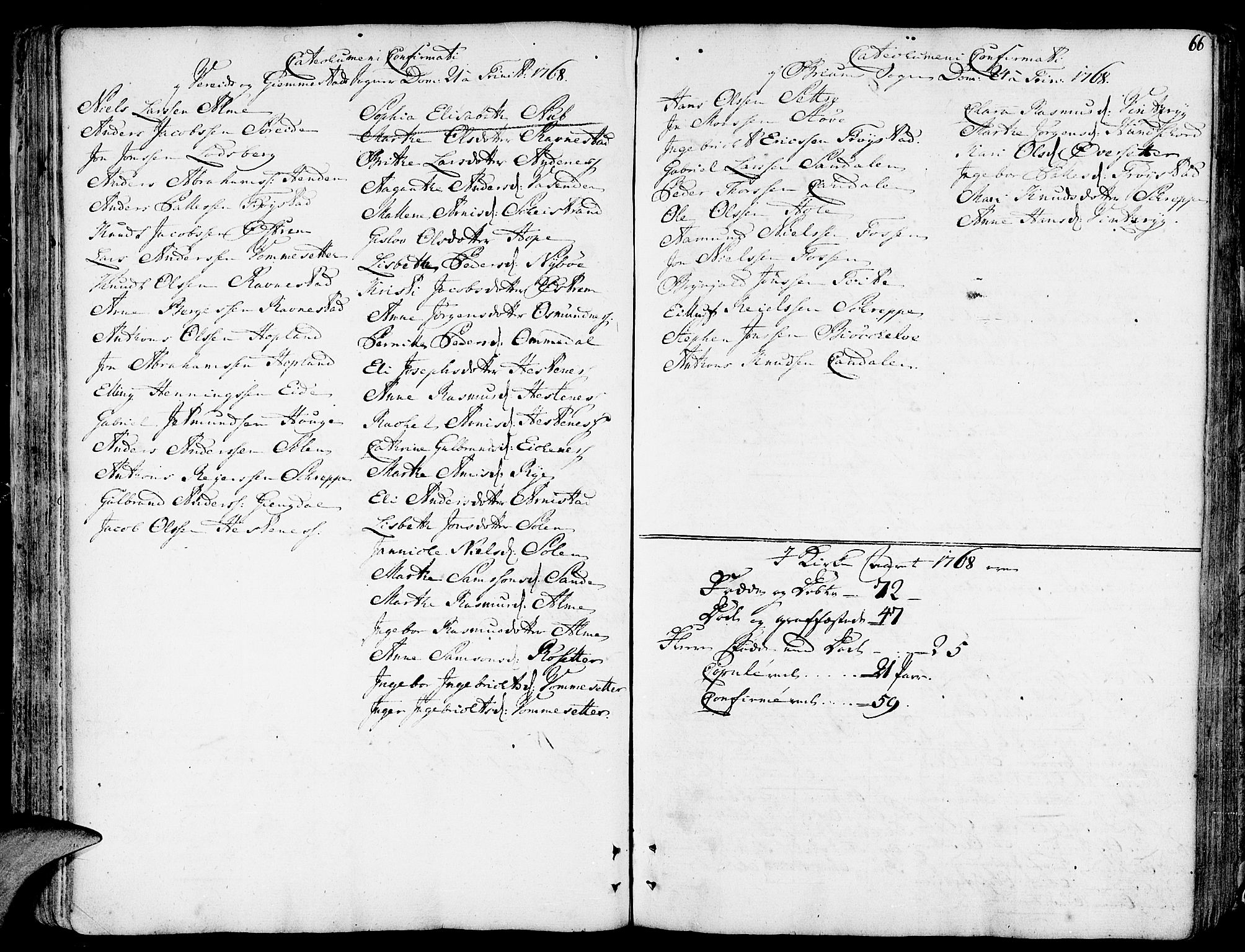 Gloppen sokneprestembete, AV/SAB-A-80101/H/Haa/Haaa/L0004: Parish register (official) no. A 4, 1758-1784, p. 66