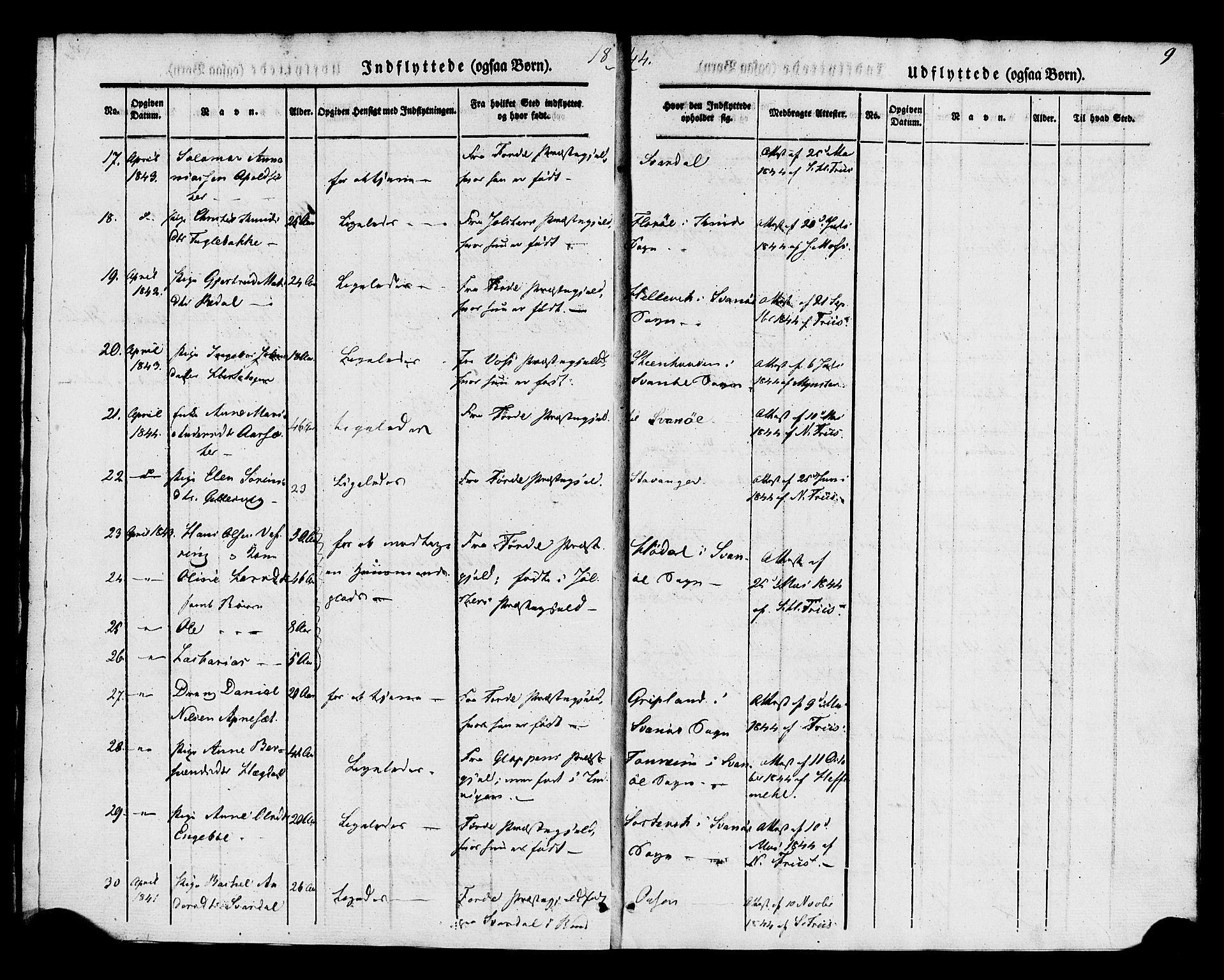 Kinn sokneprestembete, AV/SAB-A-80801/H/Haa/Haaa/L0014: Parish register (official) no. A 14, 1841-1859, p. 9