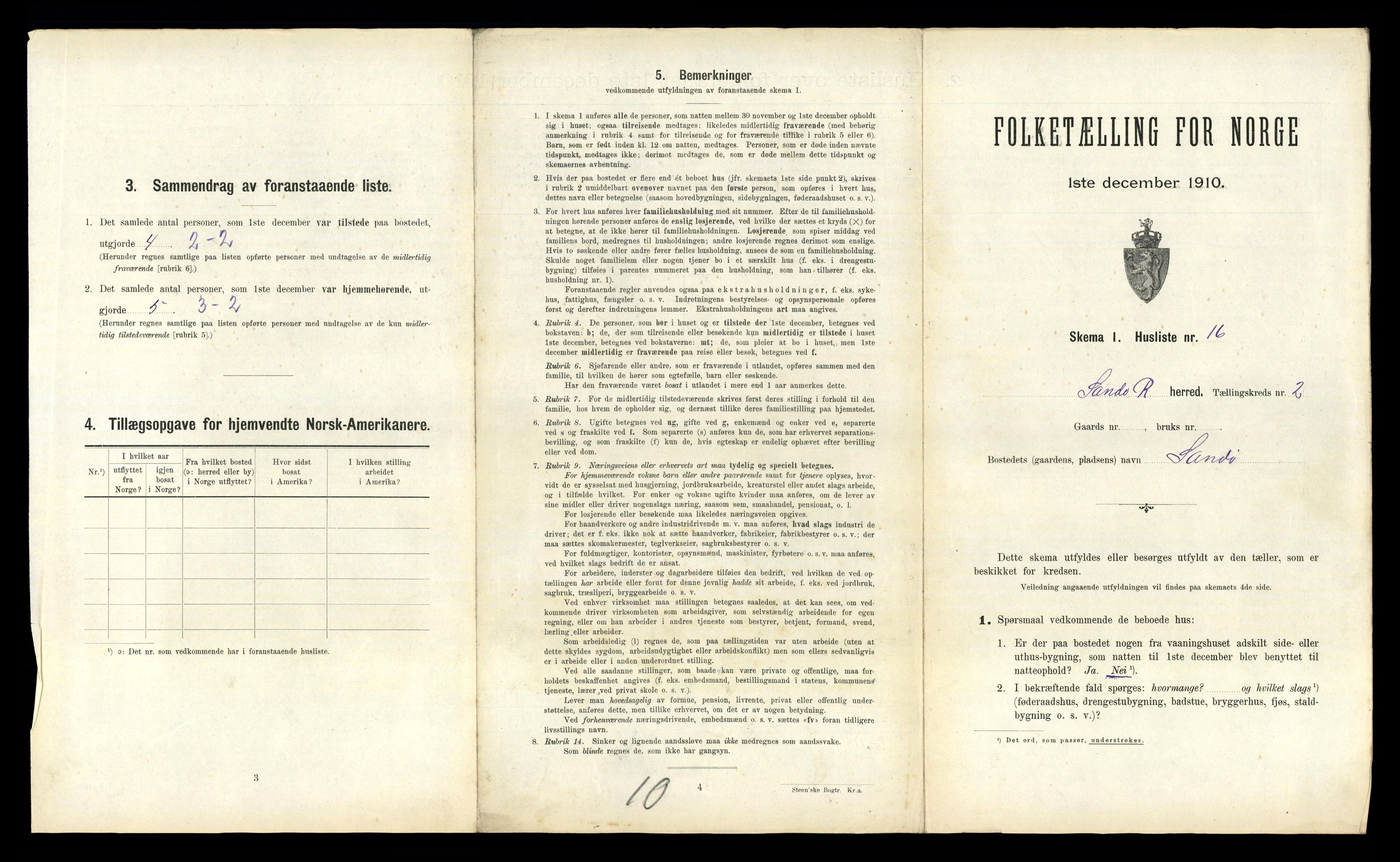 RA, 1910 census for Sandøy, 1910, p. 88