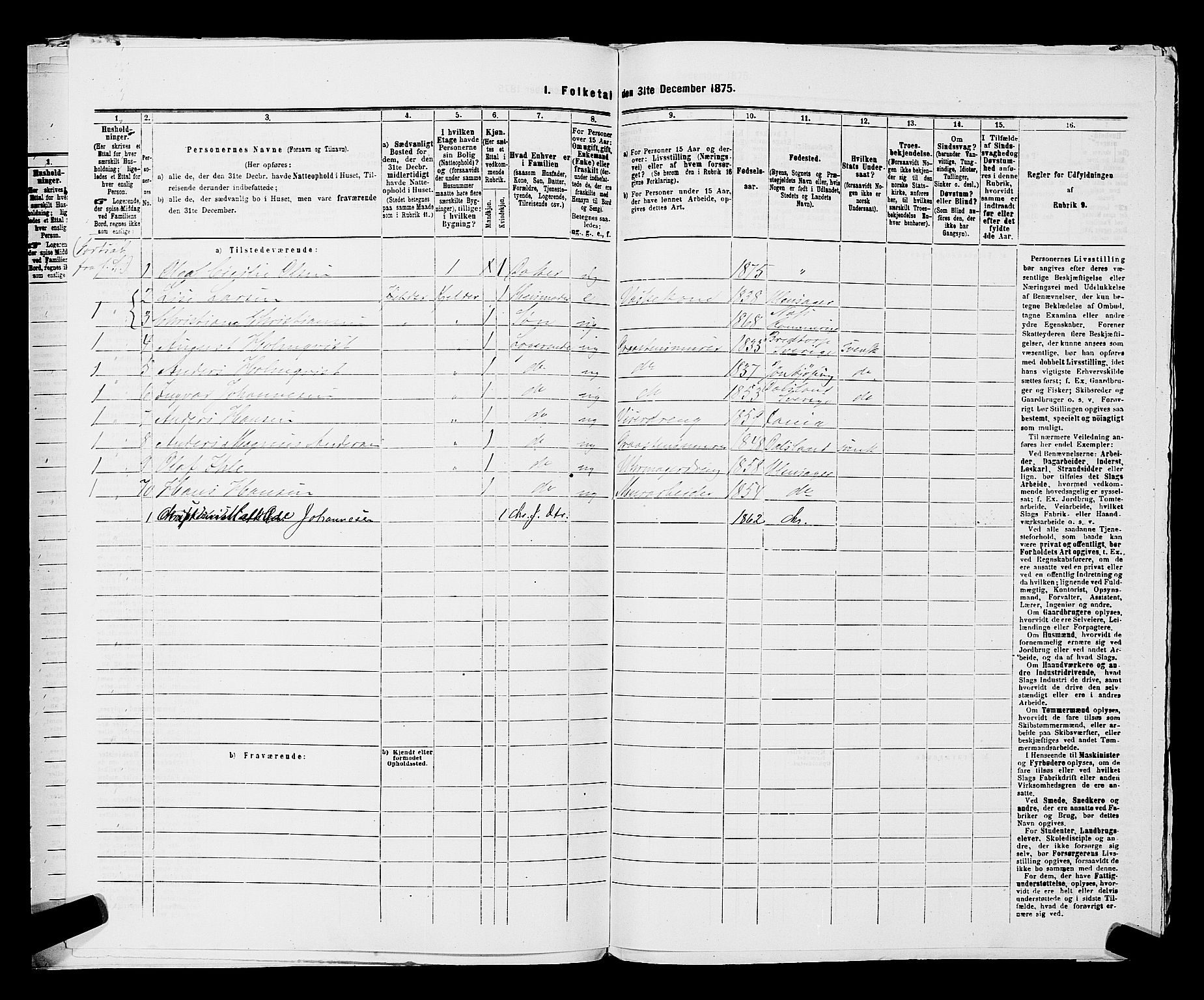 RA, 1875 census for 0301 Kristiania, 1875, p. 2749