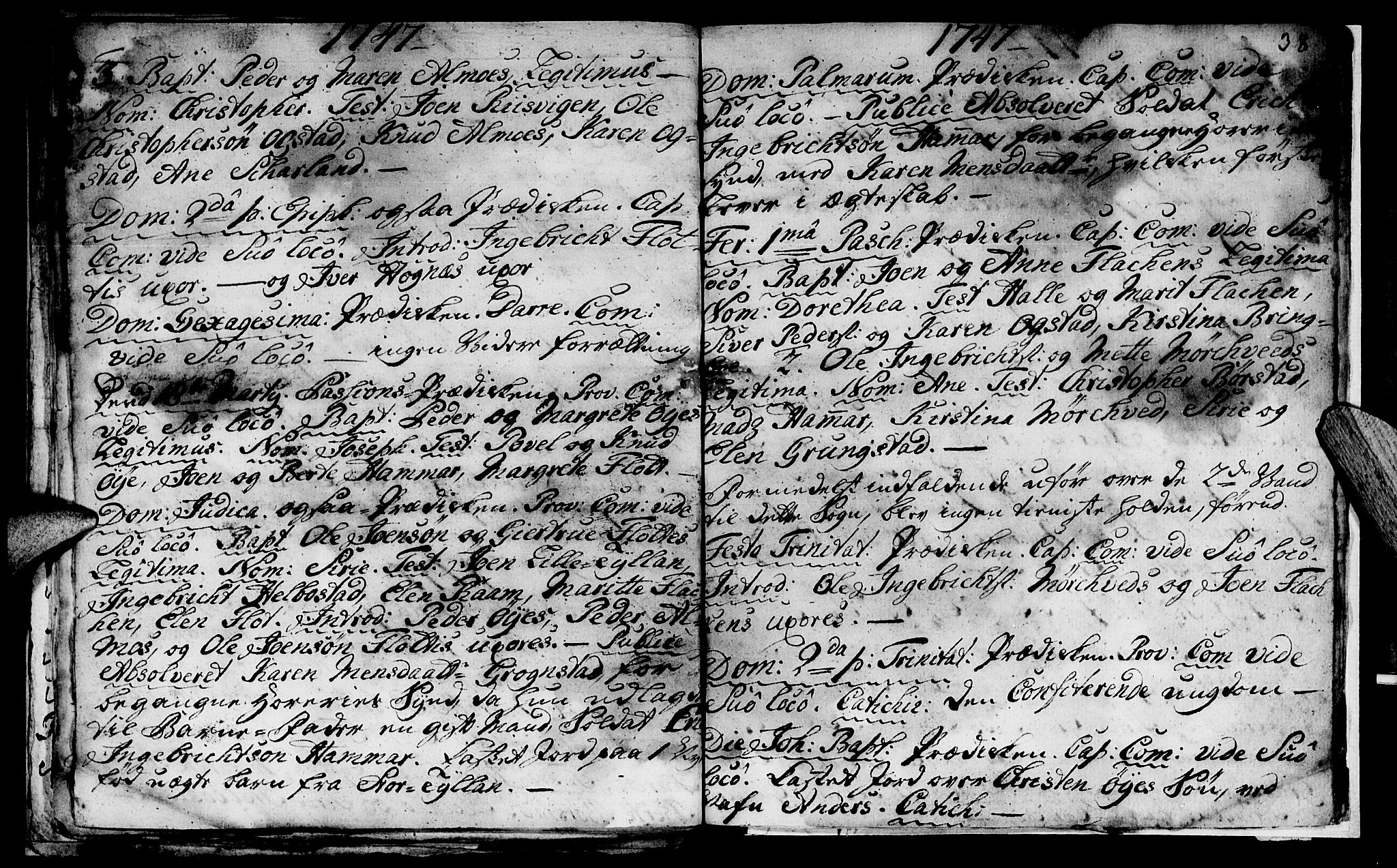 Ministerialprotokoller, klokkerbøker og fødselsregistre - Nord-Trøndelag, SAT/A-1458/765/L0560: Parish register (official) no. 765A01, 1706-1748, p. 38