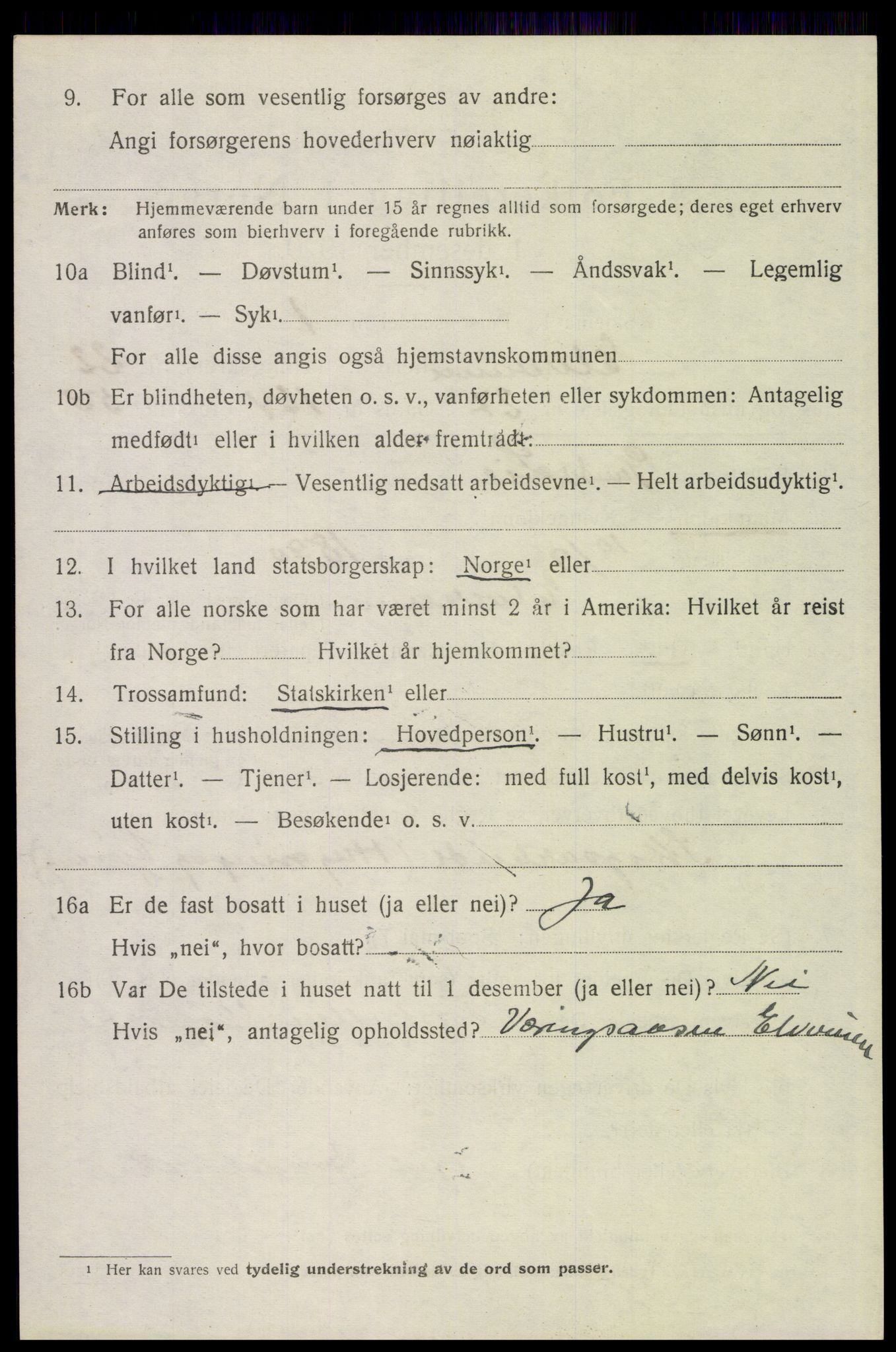 SAH, 1920 census for Elverum, 1920, p. 24929